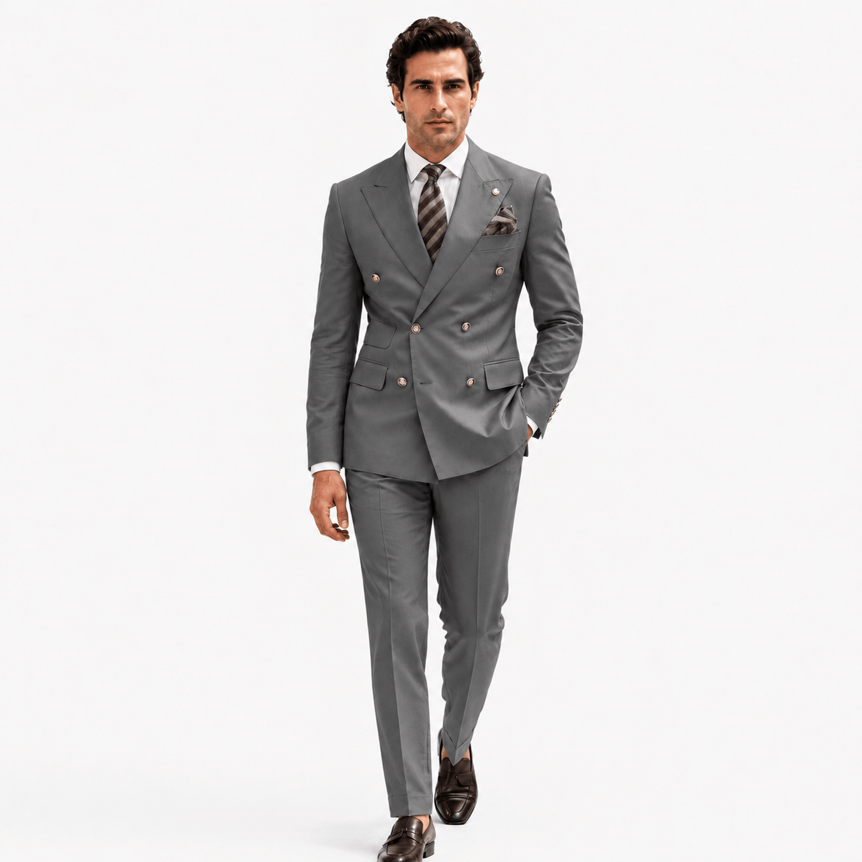 Ceehuteey Ceehuteey Men's 2 Pieces Double Breasted Peak Lapel Gent Suit (Blazer+Pants)
