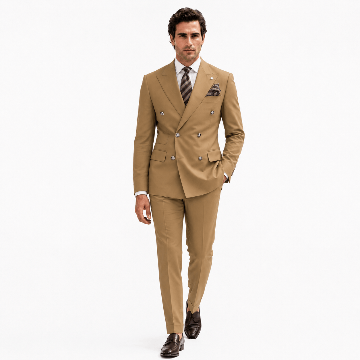 Ceehuteey Ceehuteey Men's 2 Pieces Double Breasted Peak Lapel Gent Suit (Blazer+Pants)