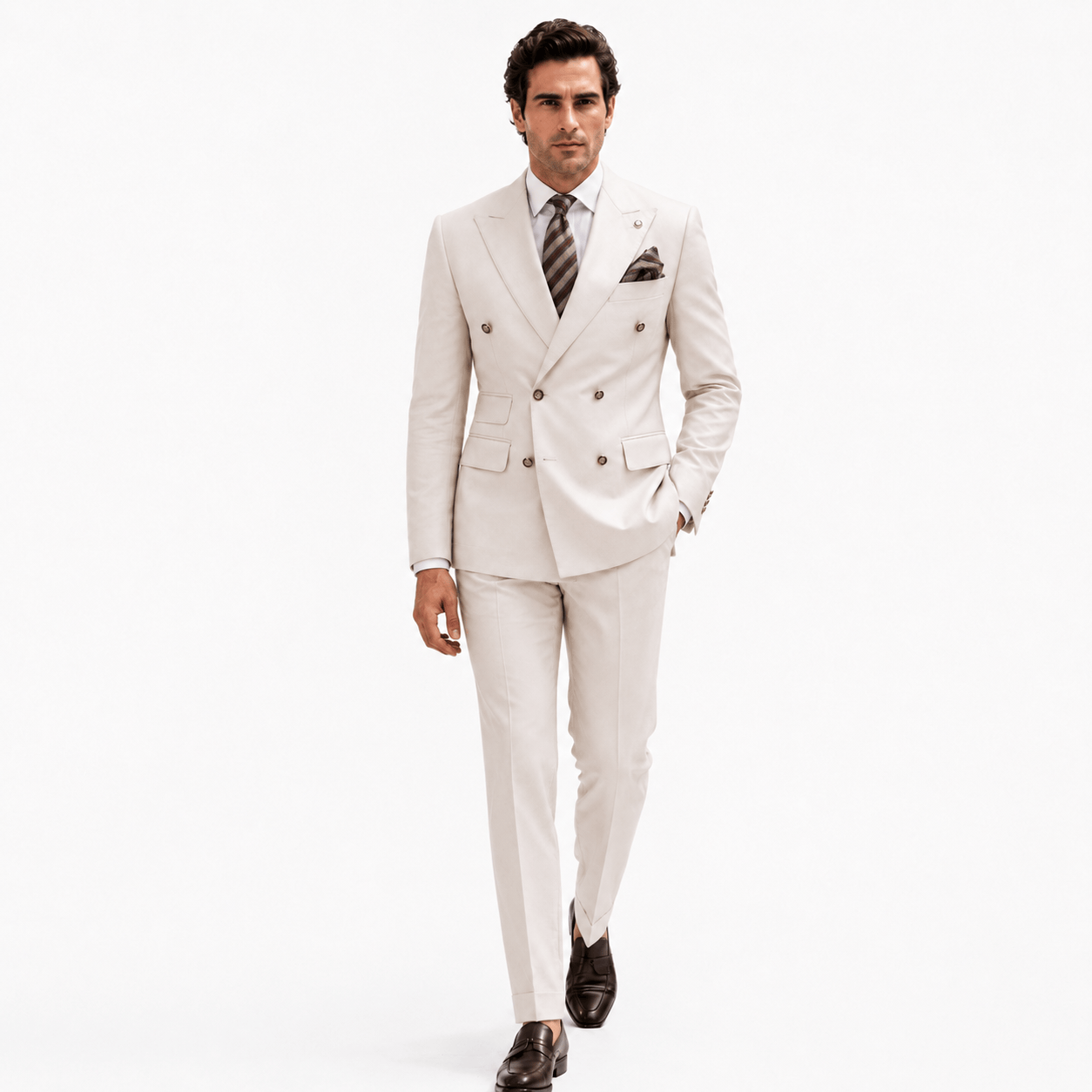Ceehuteey Ceehuteey Men's 2 Pieces Double Breasted Peak Lapel Gent Suit (Blazer+Pants)