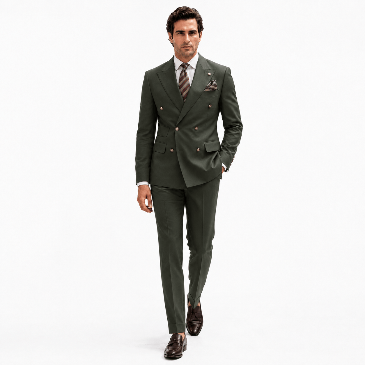Ceehuteey Ceehuteey Men's 2 Pieces Double Breasted Peak Lapel Gent Suit (Blazer+Pants)