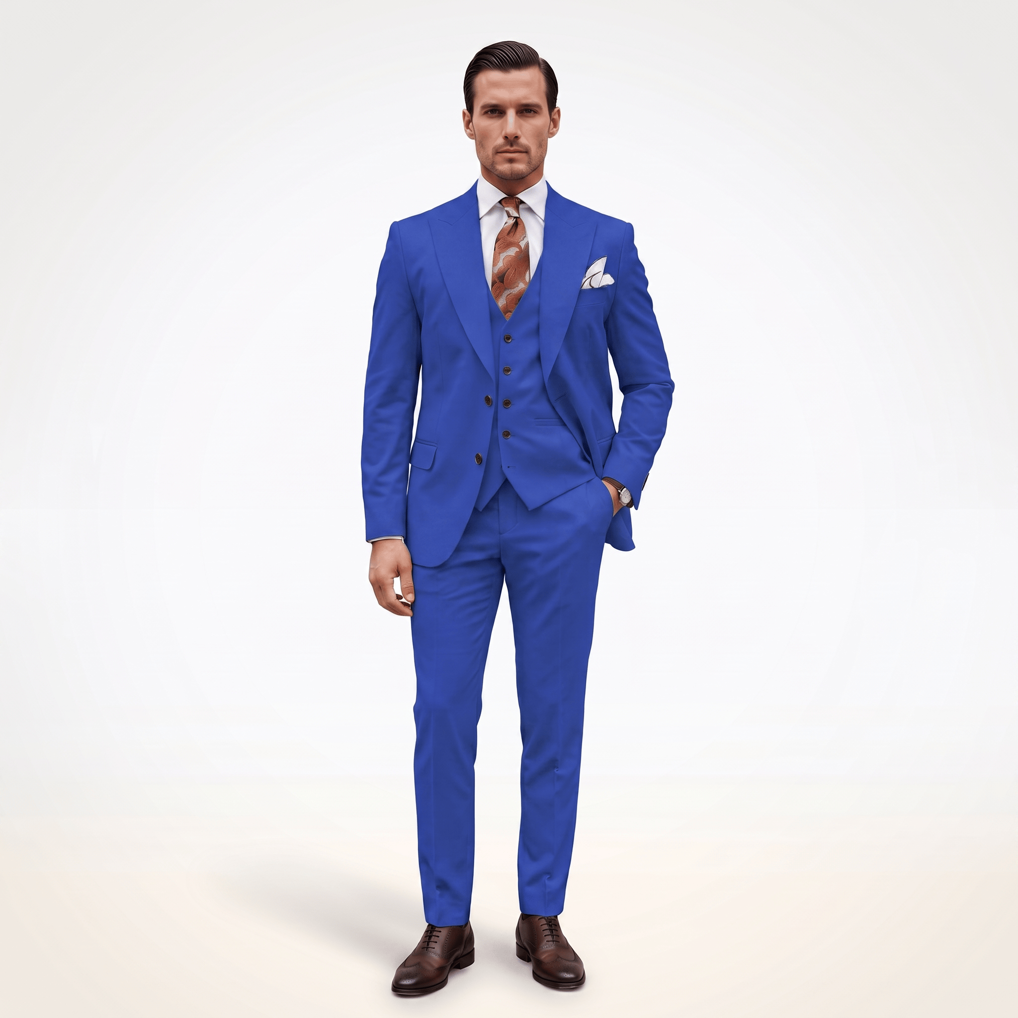 Ceehuteey Ceehuteey Men's 3 Piece Peak Lapel Men's Express Suit (Blazer+Vest+Pants)