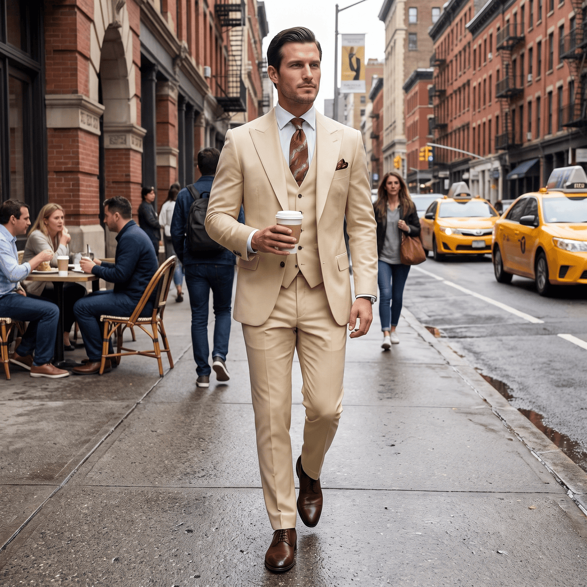 Ceehuteey Ceehuteey Men's 3 Piece Peak Lapel Men's Express Suit (Blazer+Vest+Pants)