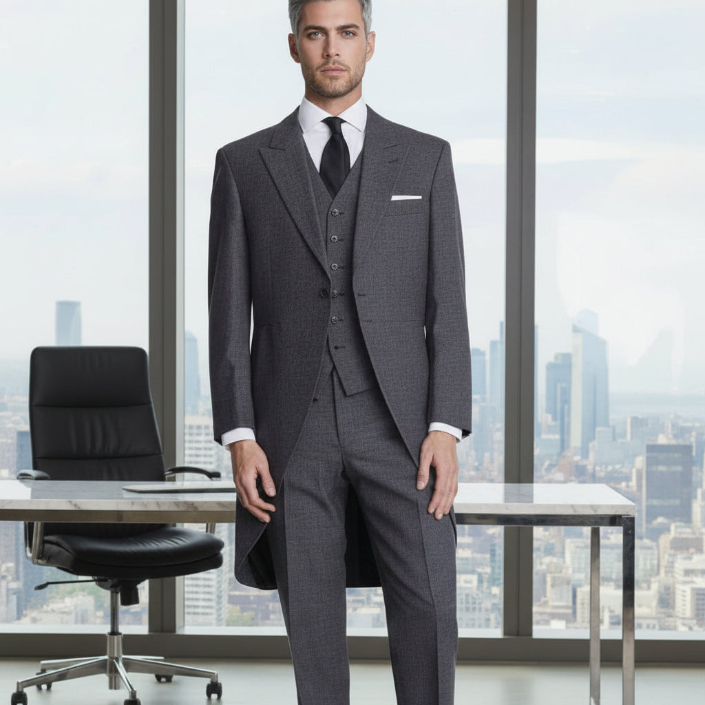 ceehuteey Ceehuteey Men's Classic Peak lapel Tuxedos For Wedding Groomsmen (Blazer+vest+Pants)