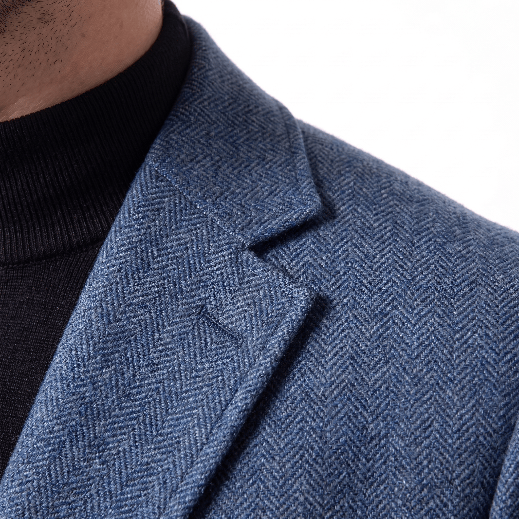 Ceehuteey Ceehuteey Men's Herringbone Notch Lapel Blazer