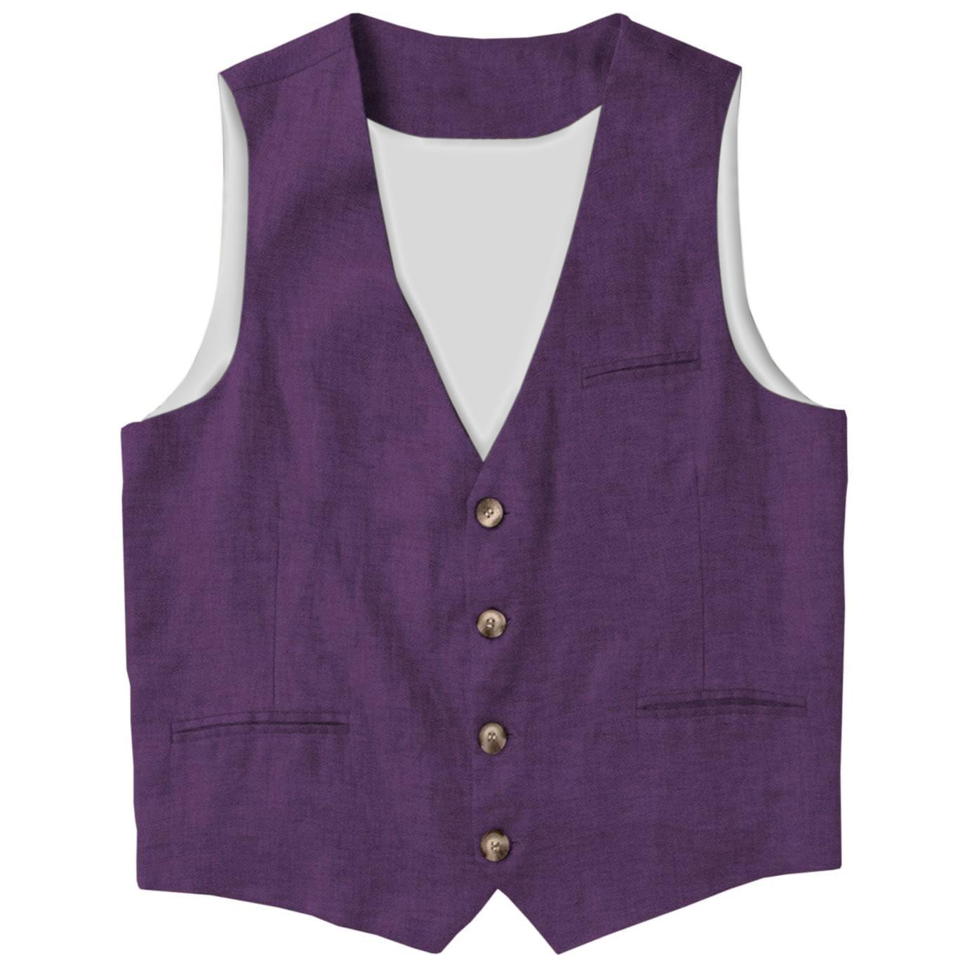 Ceehuteey Ceehuteey Men's Linen V Neck Vest Summer Leisure Waistcoat