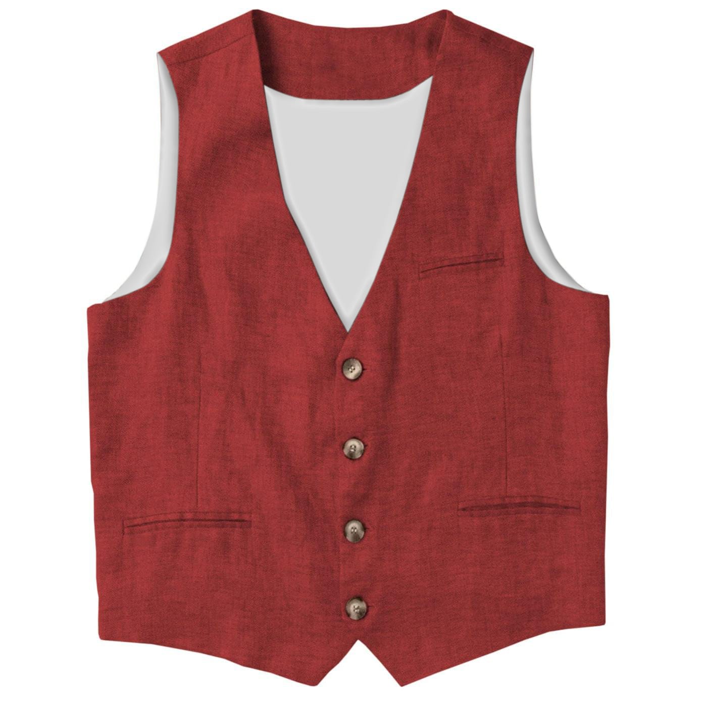 Ceehuteey Ceehuteey Men's Linen V Neck Vest Summer Leisure Waistcoat