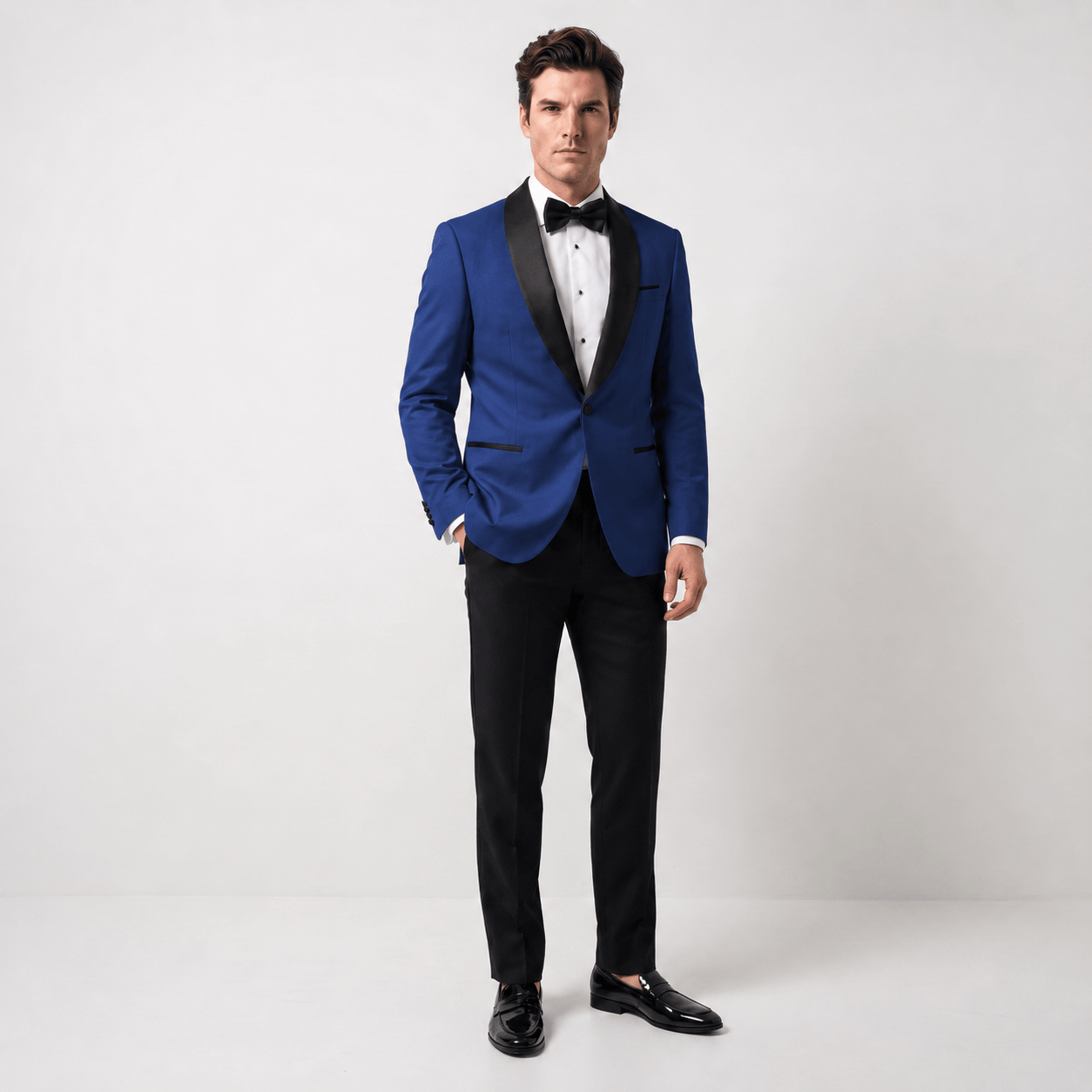 Ceehuteey Ceehuteey Men's One Button Shawl Lapel Blazer