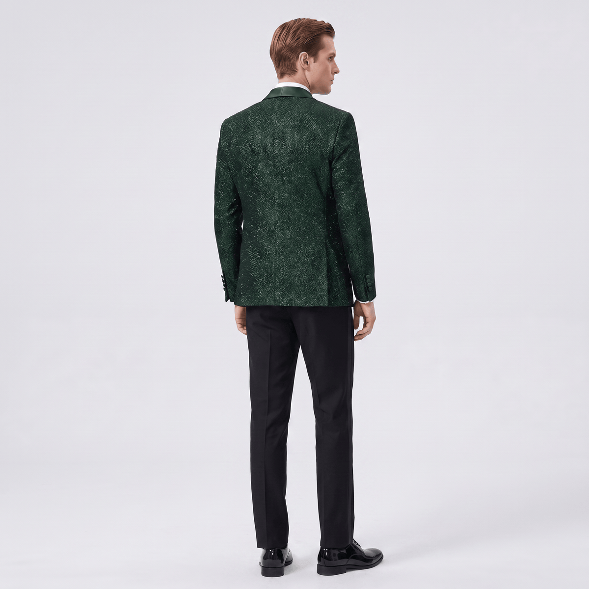 Ceehuteey Ceehuteey Men's Shiny Sequins 3 Pieces Shawl Lapel Men's Suit  (Blazer + Vest + Pants)