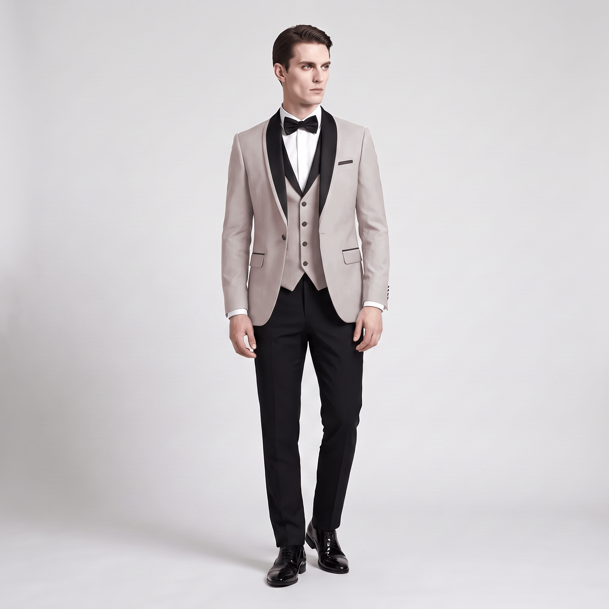 Ceehuteey Ceehuteey Men's Suit 3 Pieces Shawl Lapel Tuxedos For Wedding (Blazer+Vest+Pants)
