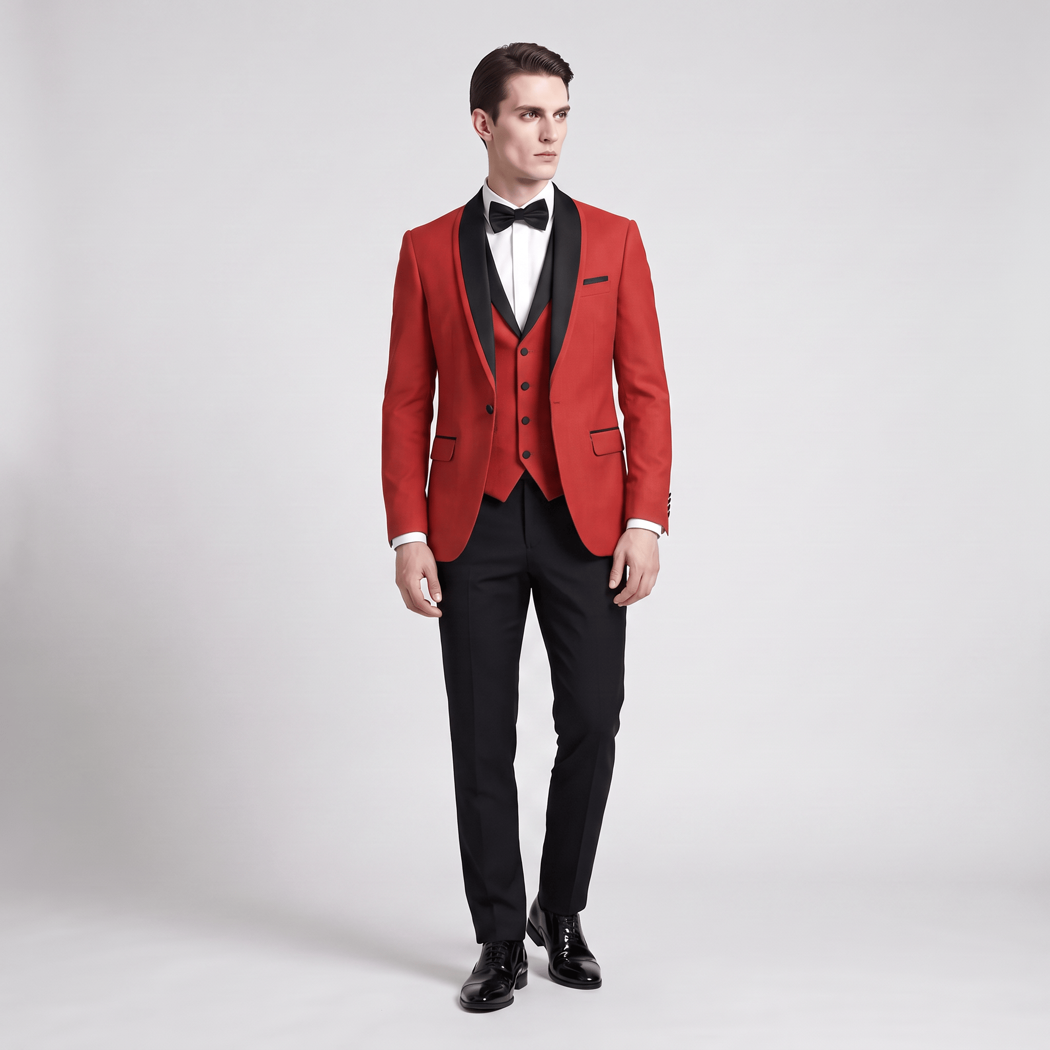 Ceehuteey Ceehuteey Men's Suit 3 Pieces Shawl Lapel Tuxedos For Wedding (Blazer+Vest+Pants)