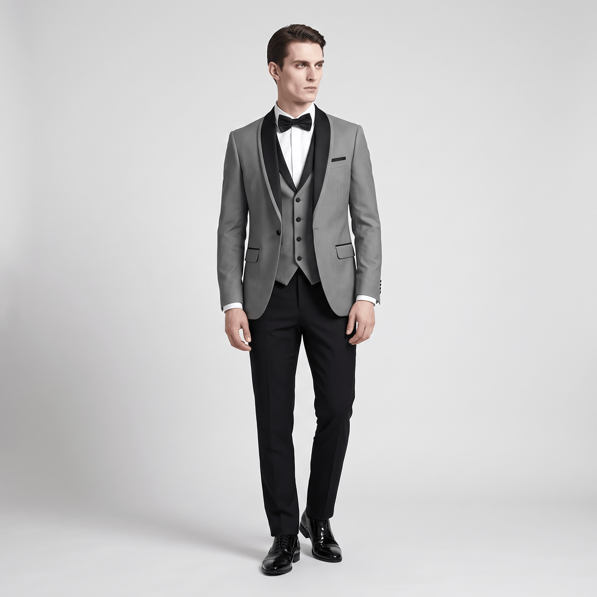 Ceehuteey Ceehuteey Men's Suit 3 Pieces Shawl Lapel Tuxedos For Wedding (Blazer+Vest+Pants)