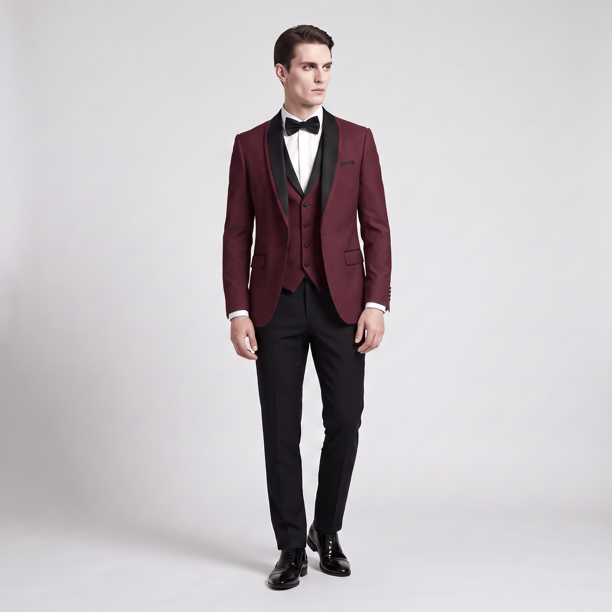Ceehuteey Ceehuteey Men's Suit 3 Pieces Shawl Lapel Tuxedos For Wedding (Blazer+Vest+Pants)