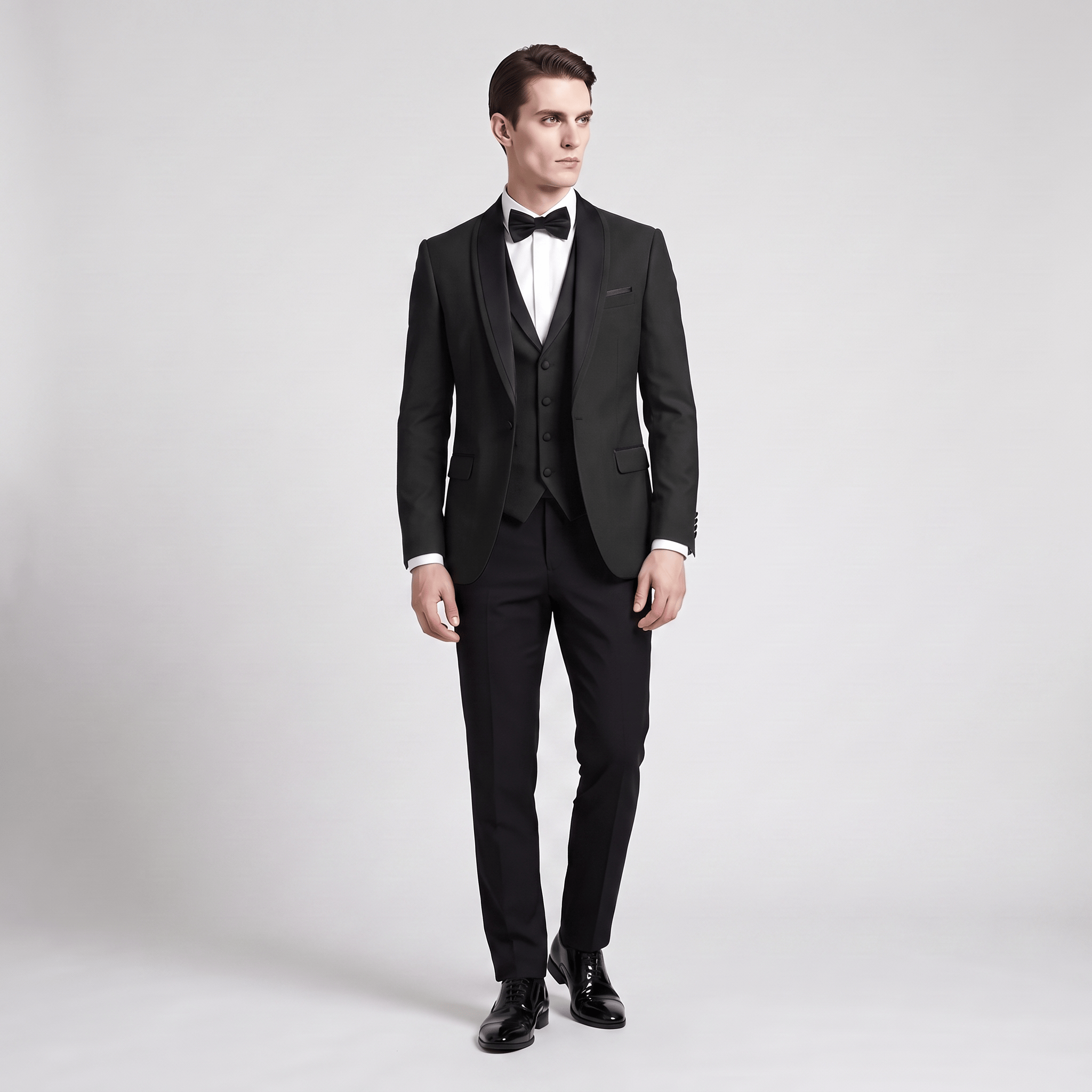 Ceehuteey Ceehuteey Men's Suit 3 Pieces Shawl Lapel Tuxedos For Wedding (Blazer+Vest+Pants)