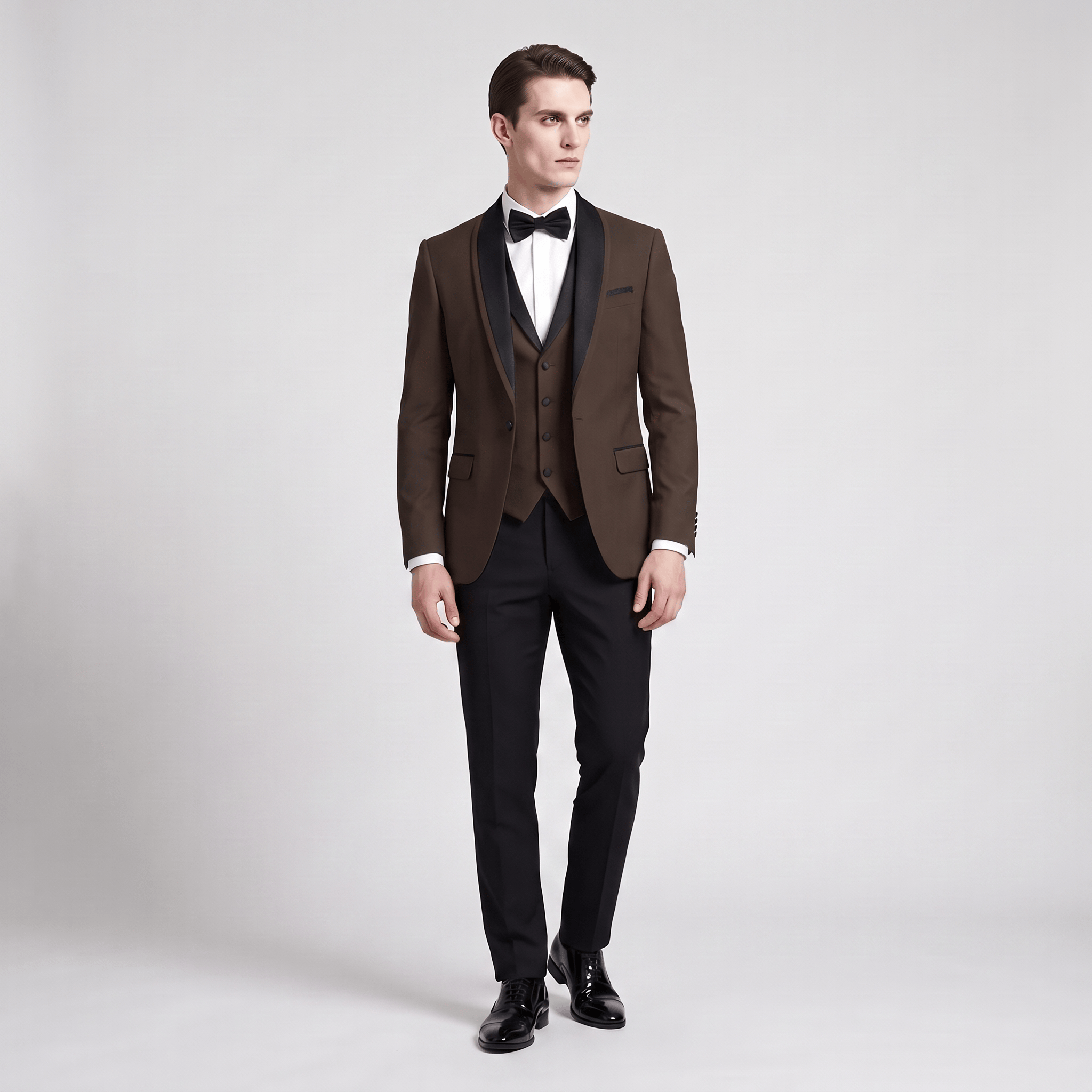 Ceehuteey Ceehuteey Men's Suit 3 Pieces Shawl Lapel Tuxedos For Wedding (Blazer+Vest+Pants)