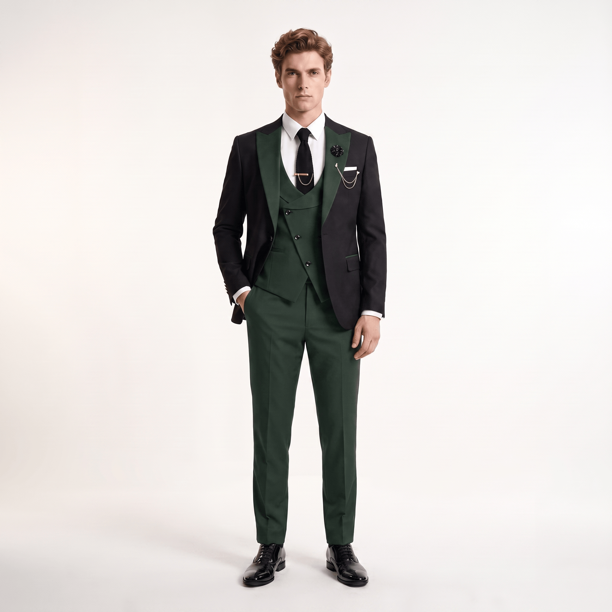 Ceehuteey Ceehuteey Men's Suits 3 Pieces Notch Lapel Suits for (Blazer+Vest+Pant)