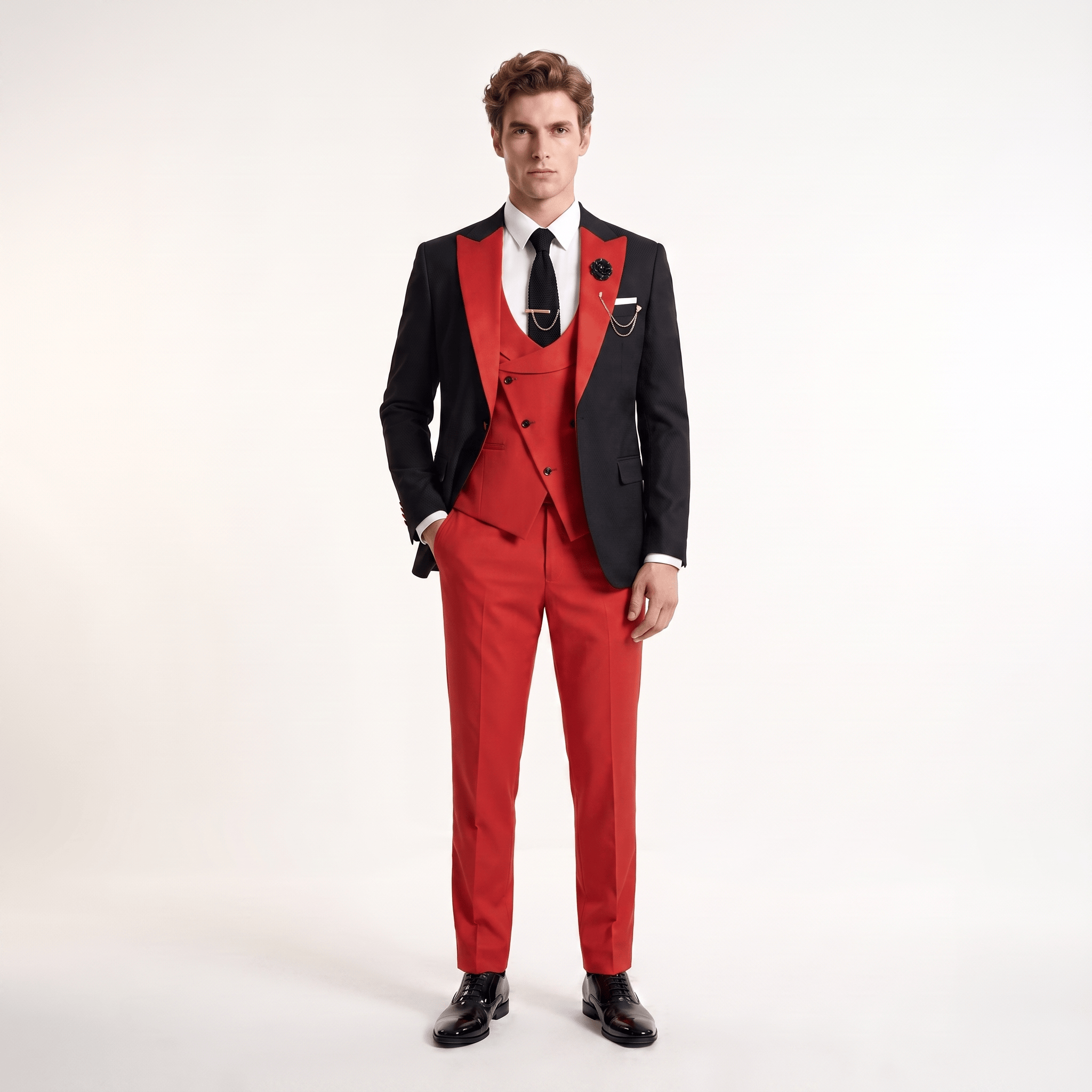 Ceehuteey Ceehuteey Men's Suits 3 Pieces Notch Lapel Suits for (Blazer+Vest+Pant)