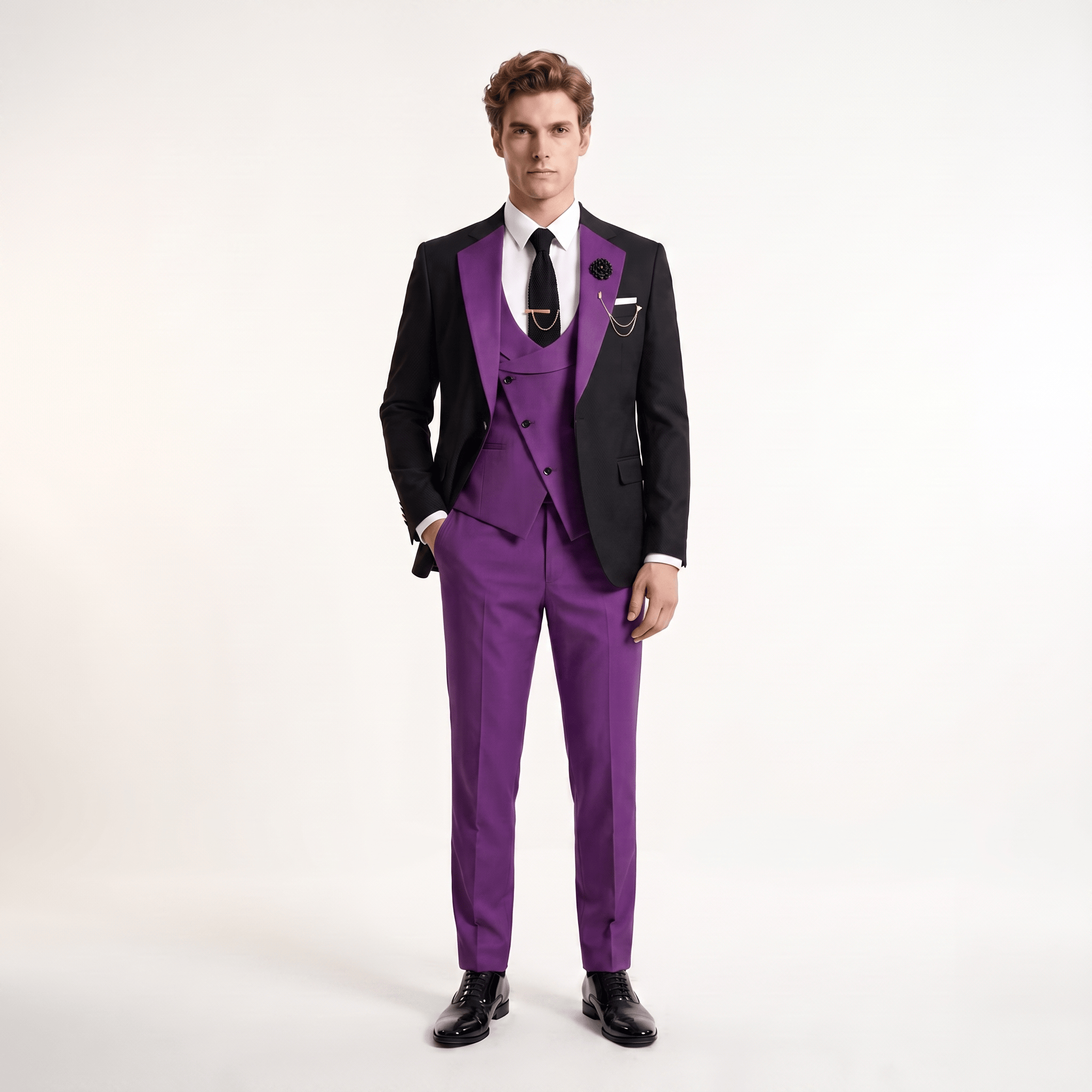 Ceehuteey Ceehuteey Men's Suits 3 Pieces Notch Lapel Suits for (Blazer+Vest+Pant)
