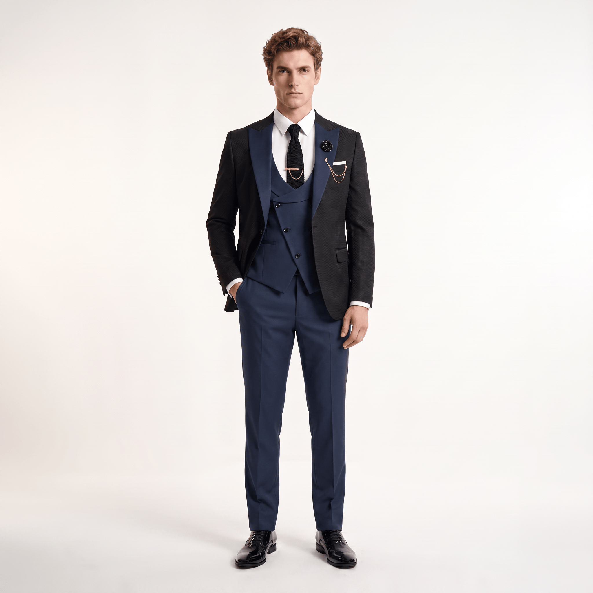 Ceehuteey Ceehuteey Men's Suits 3 Pieces Notch Lapel Suits for (Blazer+Vest+Pant)
