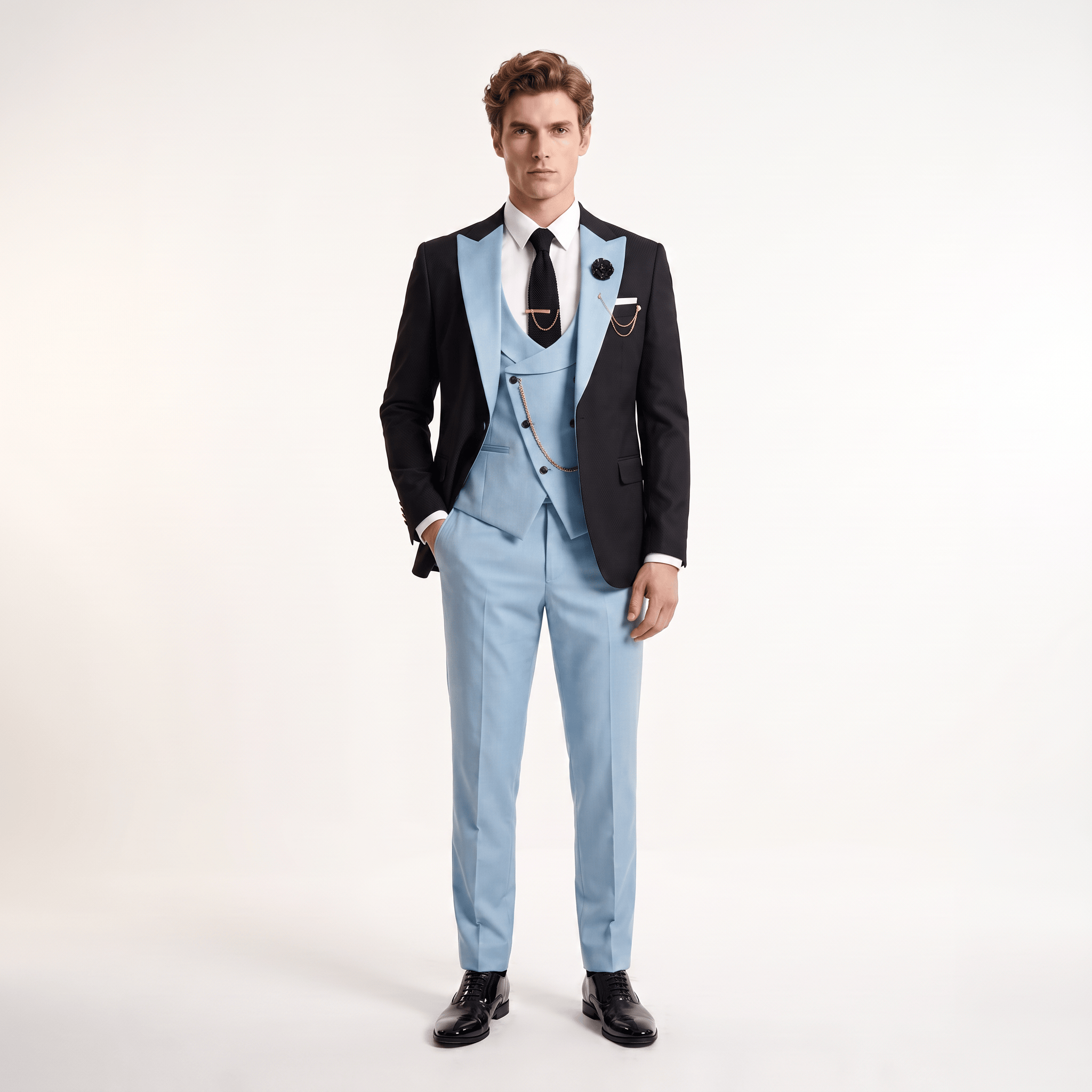 Ceehuteey Ceehuteey Men's Suits 3 Pieces Notch Lapel Suits for (Blazer+Vest+Pant)