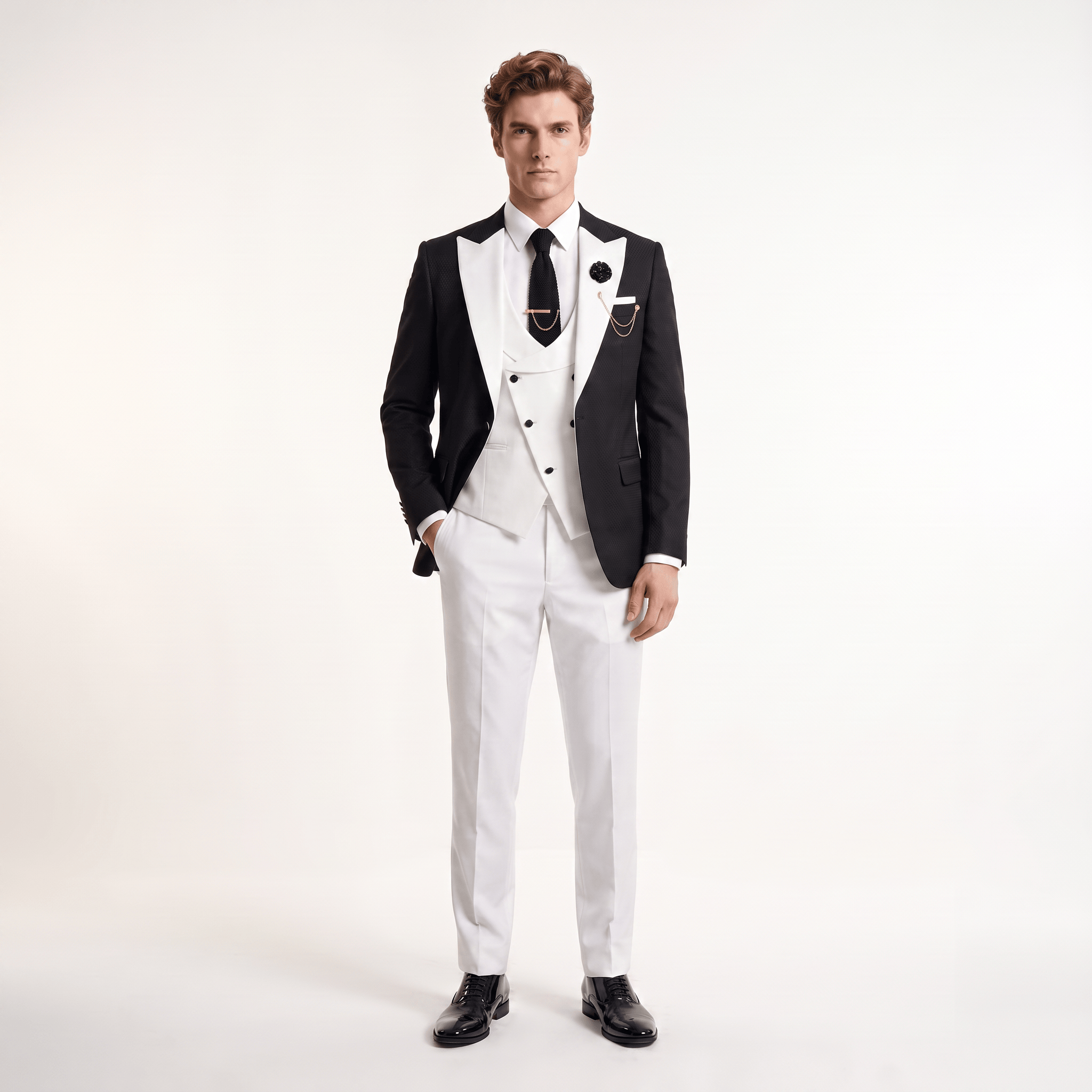 Ceehuteey Ceehuteey Men's Suits 3 Pieces Notch Lapel Suits for (Blazer+Vest+Pant)