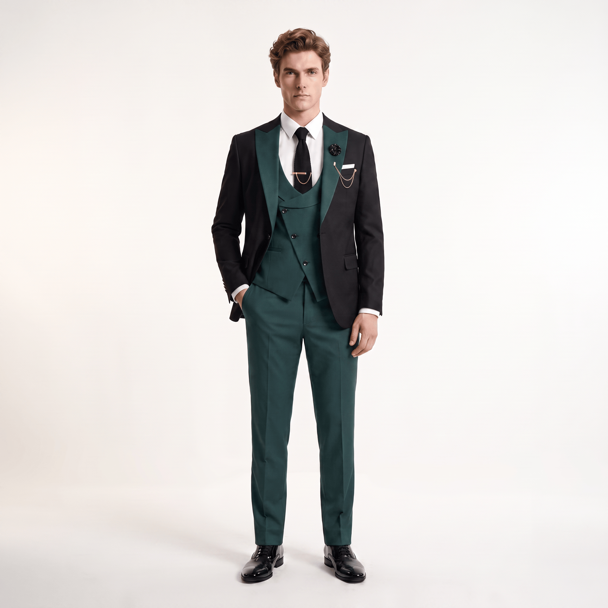 Ceehuteey Ceehuteey Men's Suits 3 Pieces Notch Lapel Suits for (Blazer+Vest+Pant)