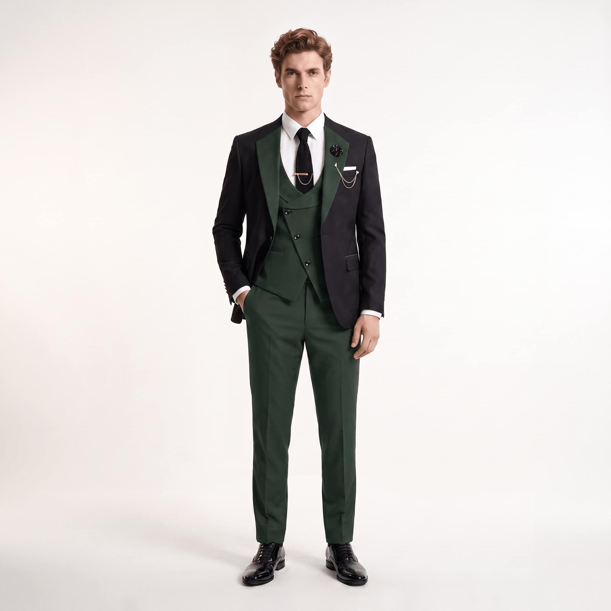 Ceehuteey Ceehuteey Men's Suits 3 Pieces Notch Lapel Suits for (Blazer+Vest+Pant)