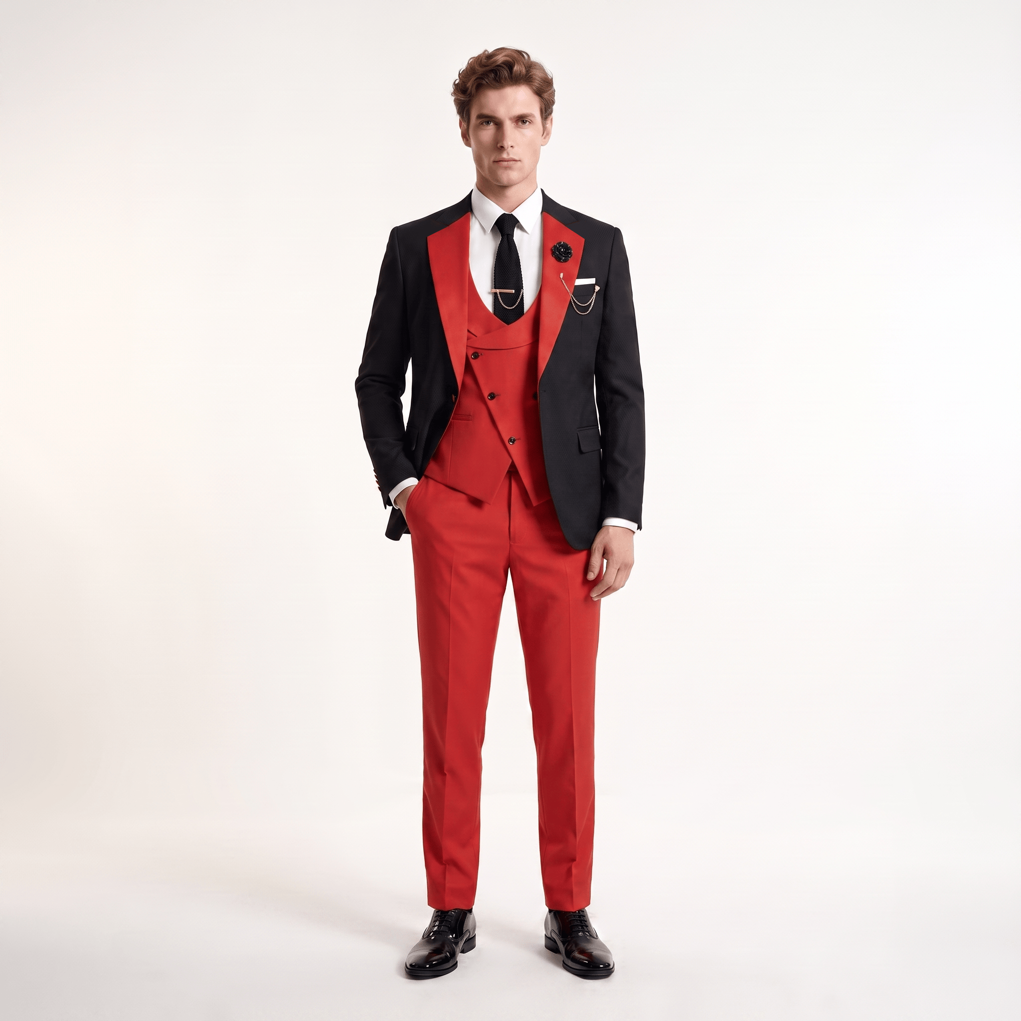 Ceehuteey Ceehuteey Men's Suits 3 Pieces Notch Lapel Suits for (Blazer+Vest+Pant)