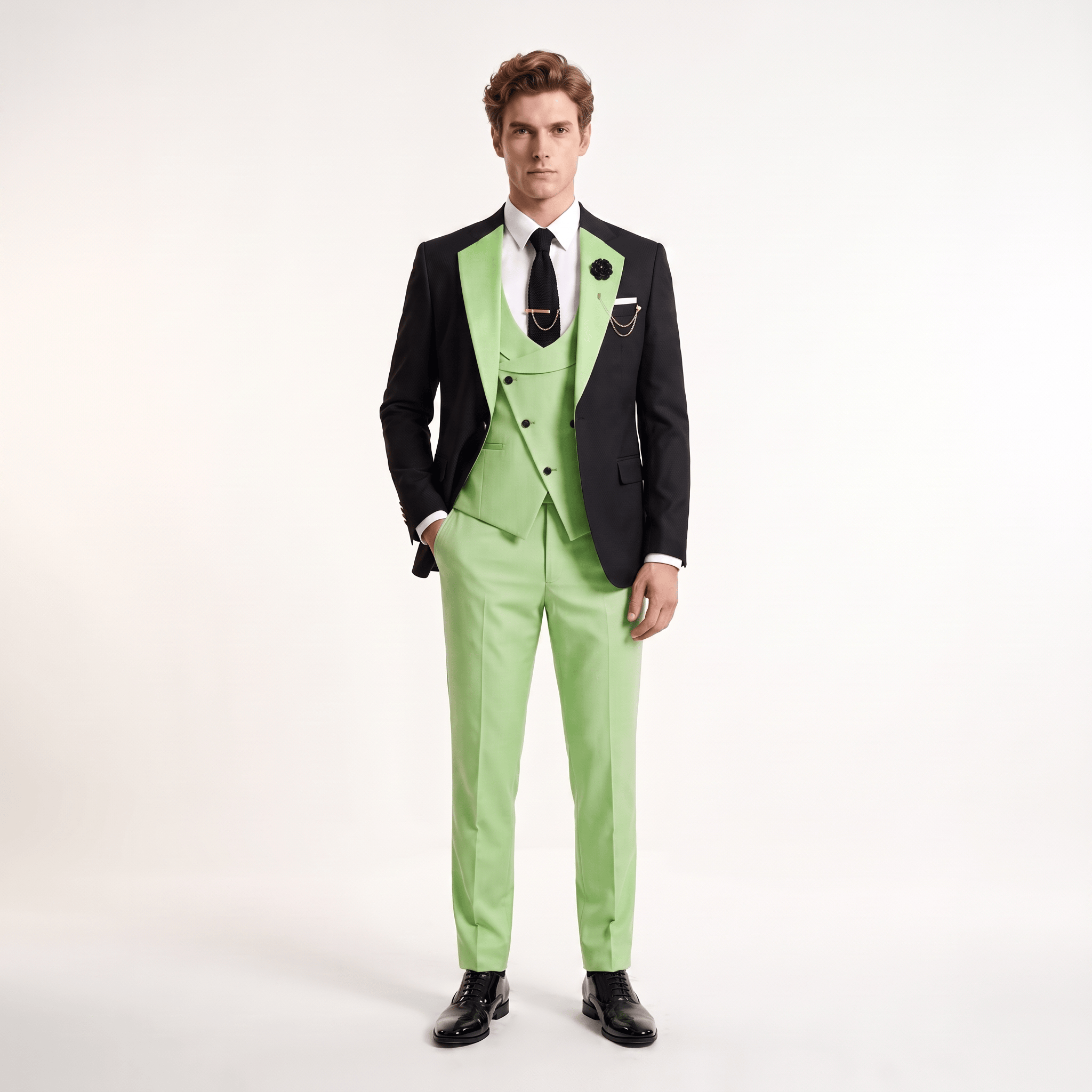 Ceehuteey Ceehuteey Men's Suits 3 Pieces Notch Lapel Suits for (Blazer+Vest+Pant)