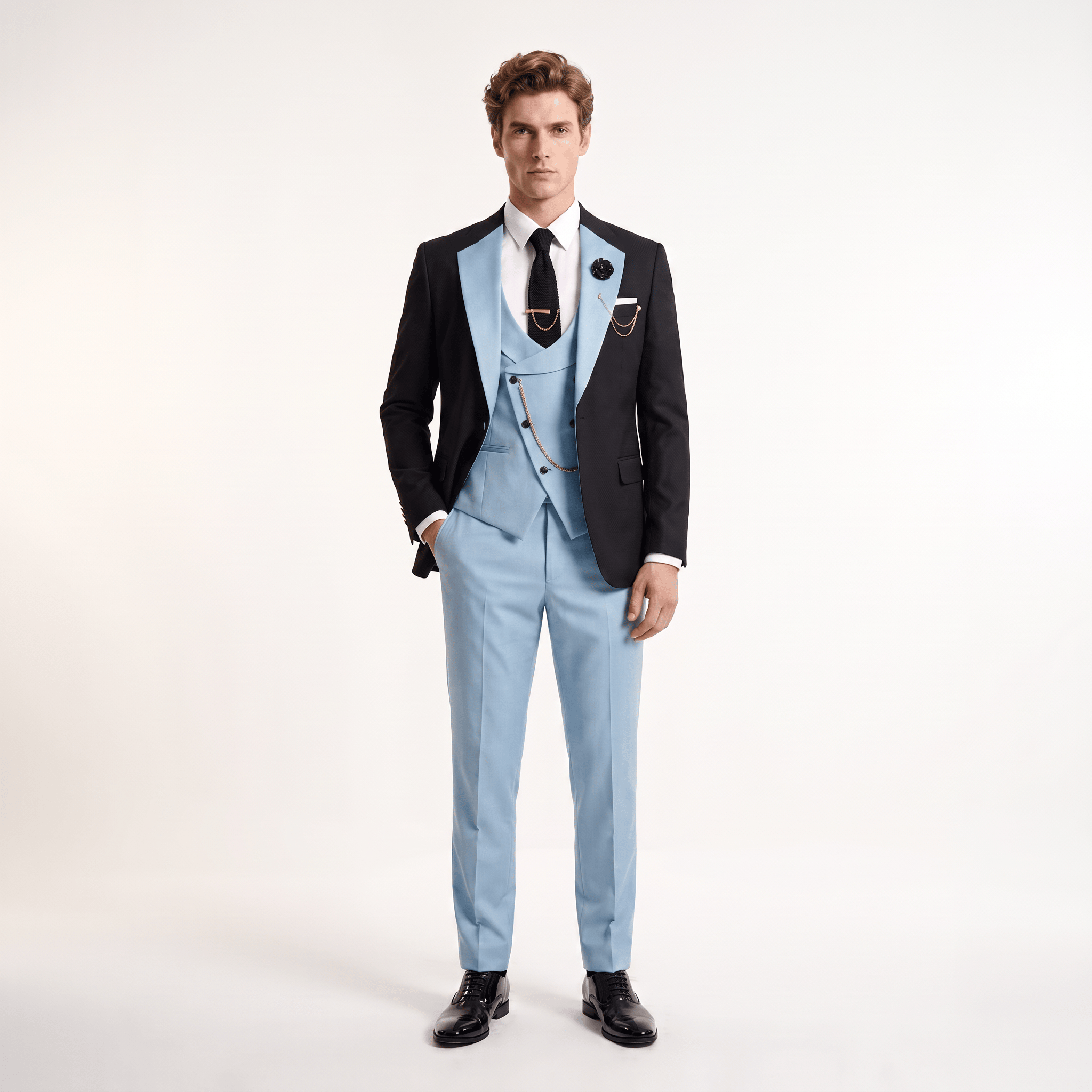 Ceehuteey Ceehuteey Men's Suits 3 Pieces Notch Lapel Suits for (Blazer+Vest+Pant)