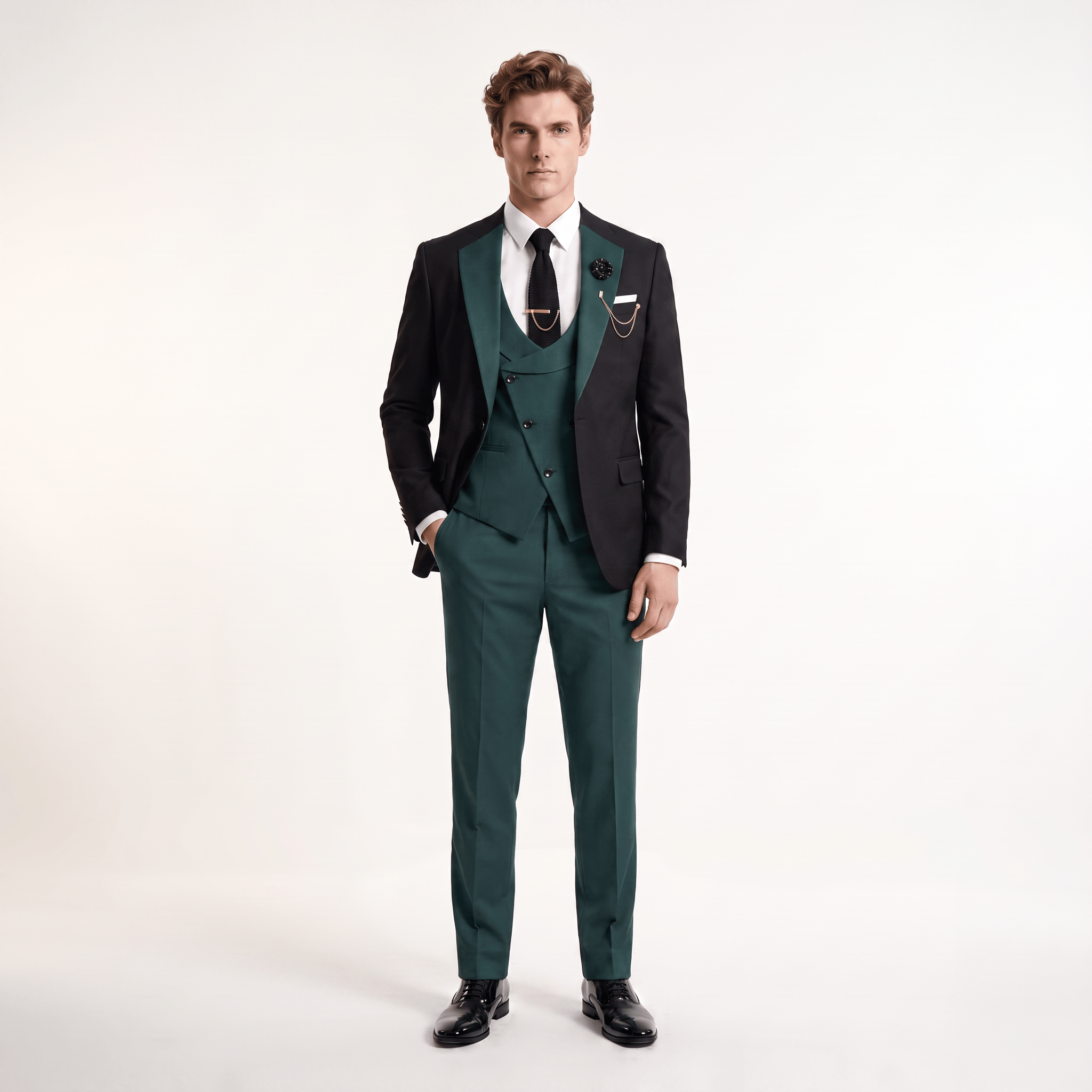 Ceehuteey Ceehuteey Men's Suits 3 Pieces Notch Lapel Suits for (Blazer+Vest+Pant)