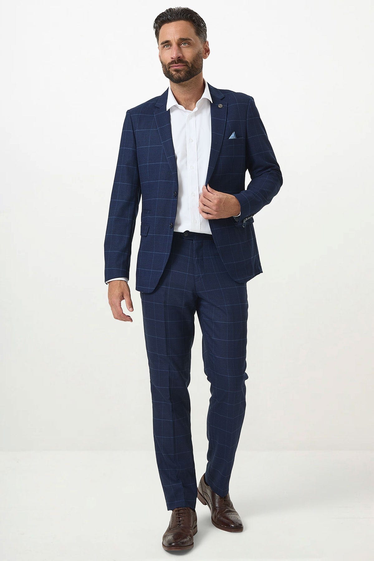 ceehuteey Ceehuteey Vintage Fashion Classic Men's 3 Pieces Plaid Notch Lapel Suit (Blazer+vest+Pants)