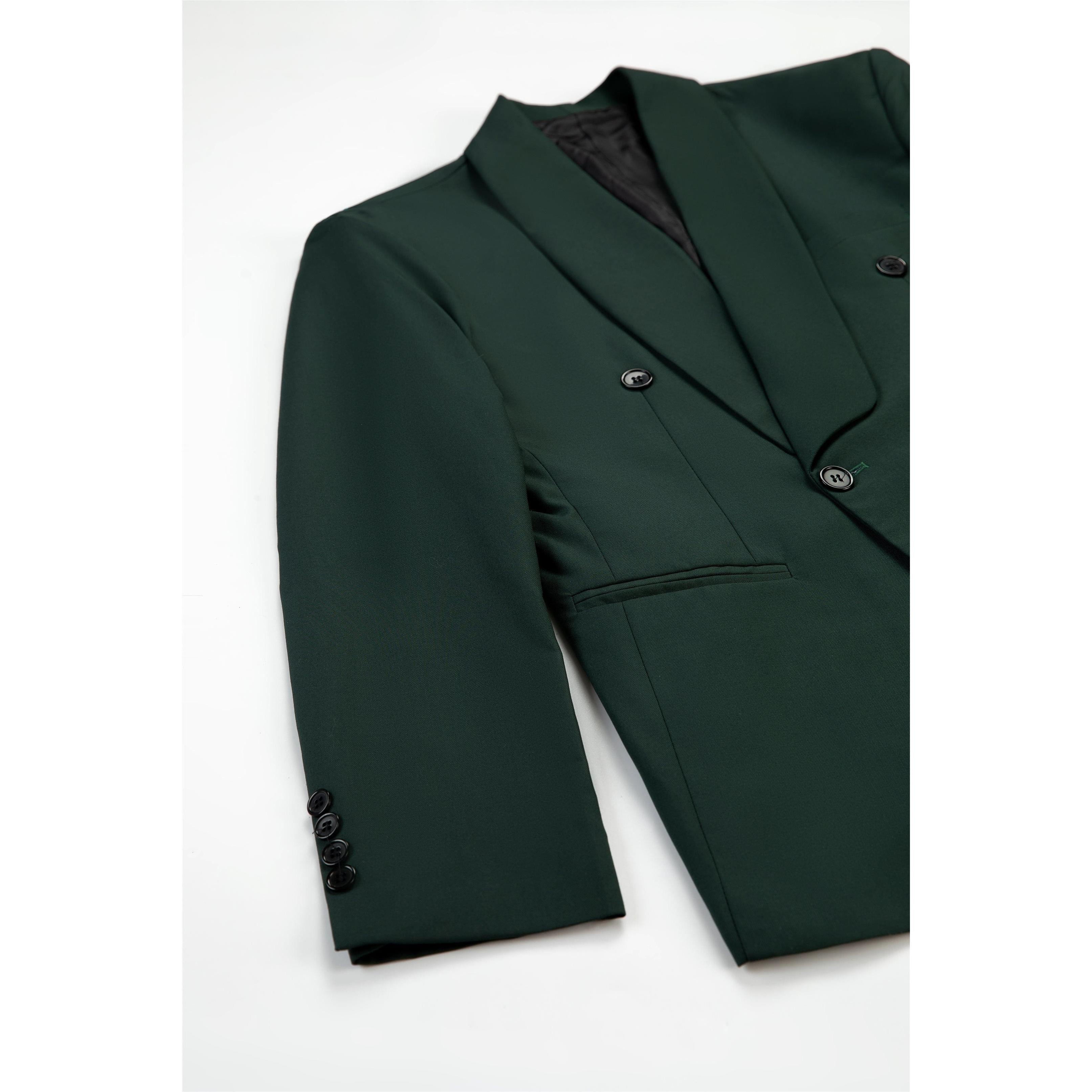 ceehuteey Fashion Casual Men's 2 Pieces  Shawl Lapel Double Breasted Suit (Blazer+Pants)