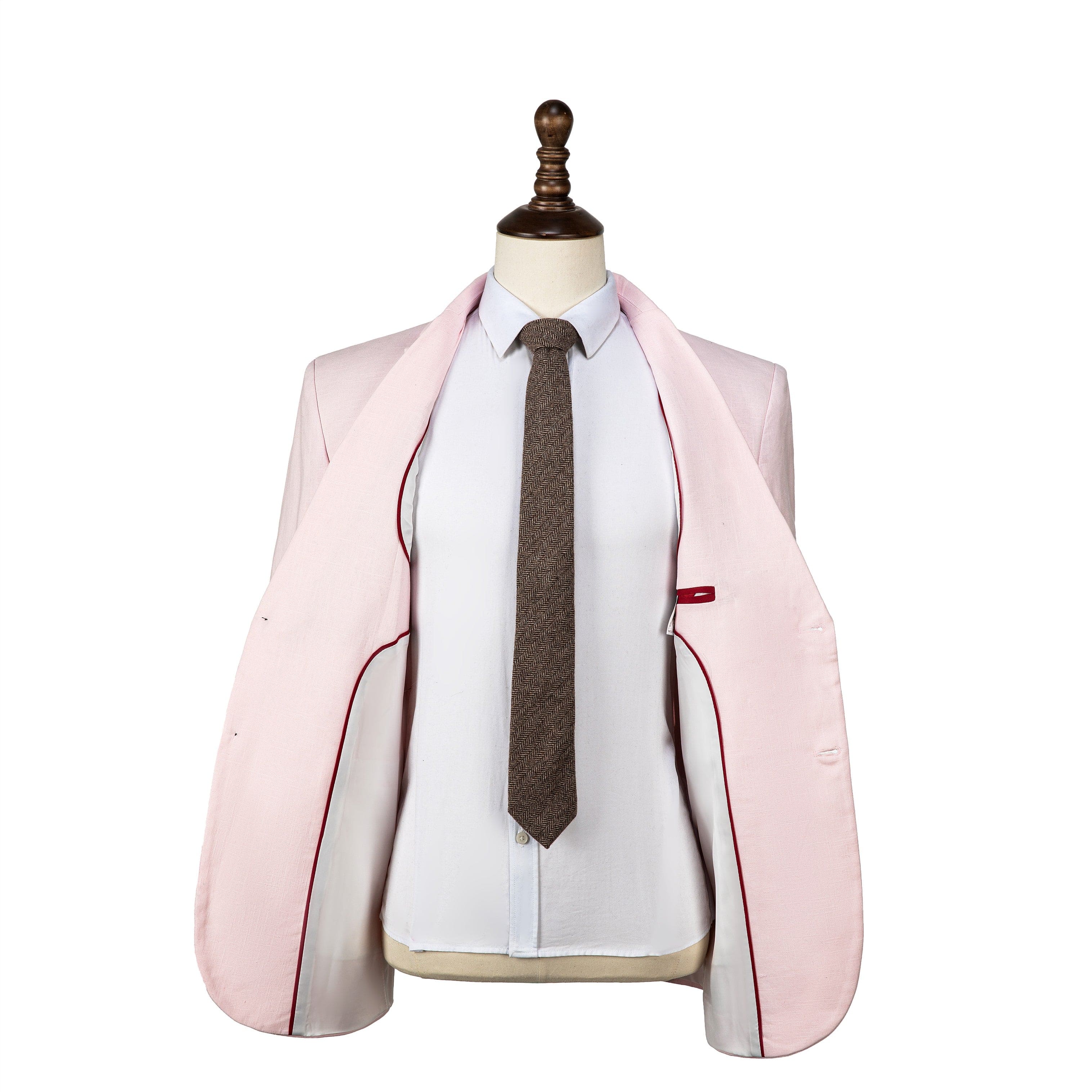 ceehuteey Fashion Formal Men's Linen Regular Notch Lapel Blazer