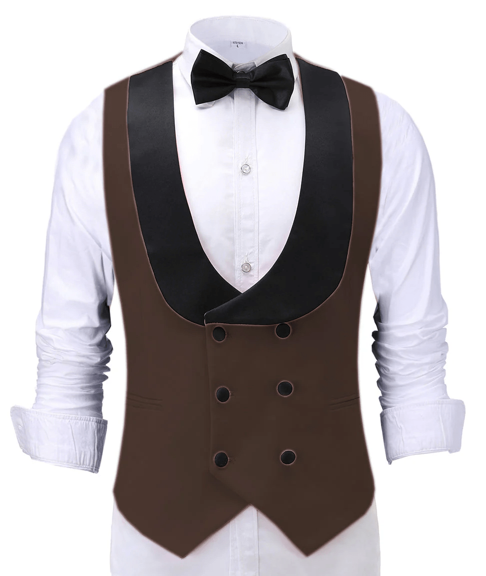ceehuteey Fashion Men's Suit Vest Regular Fit Shawl Lapel Waistcoat For Wedding