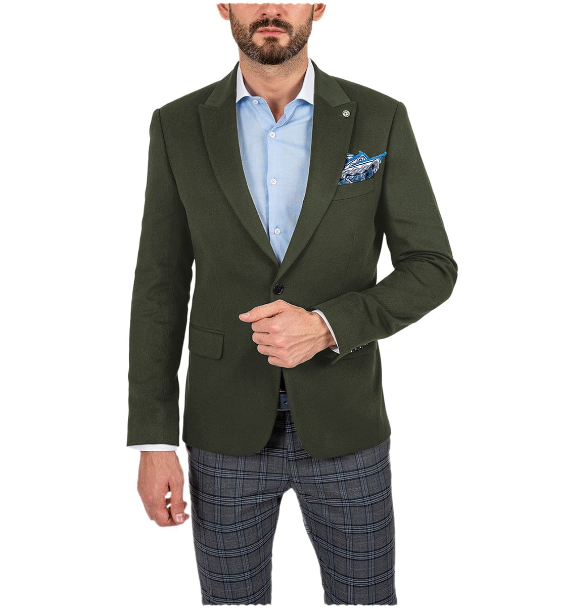 ceehuteey Flat Fashion Men's Flap pocket Suit Blazer