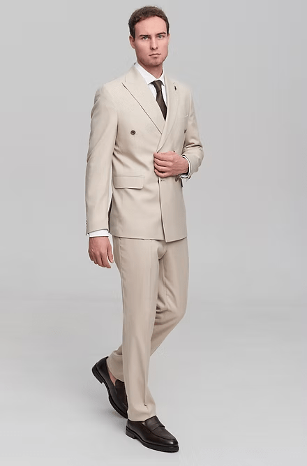 ceehuteey Formal Fashion Handsome Men's Suit Double Breasted 2 Piece Business Tuxedos (Blazer+Pants)