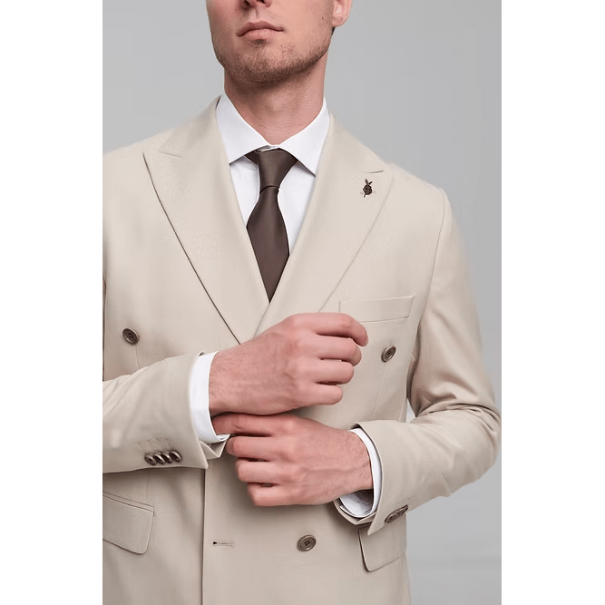 ceehuteey Formal Fashion Handsome Men's Suit Double Breasted 2 Piece Business Tuxedos (Blazer+Pants)
