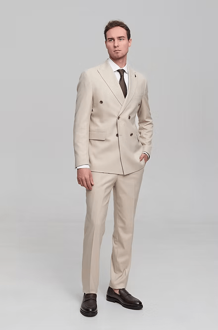 ceehuteey Formal Fashion Handsome Men's Suit Double Breasted 2 Piece Business Tuxedos (Blazer+Pants)