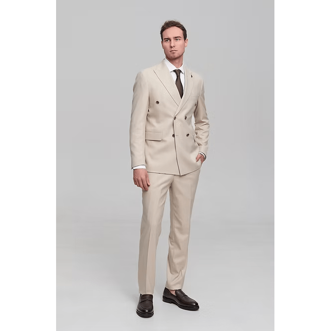 ceehuteey Formal Fashion Handsome Men's Suit Double Breasted 2 Piece Business Tuxedos (Blazer+Pants)