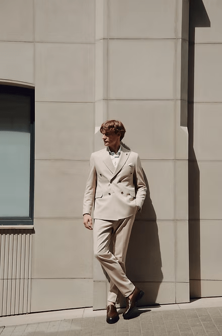 ceehuteey Formal Fashion Handsome Men's Suit Double Breasted 2 Piece Business Tuxedos (Blazer+Pants)