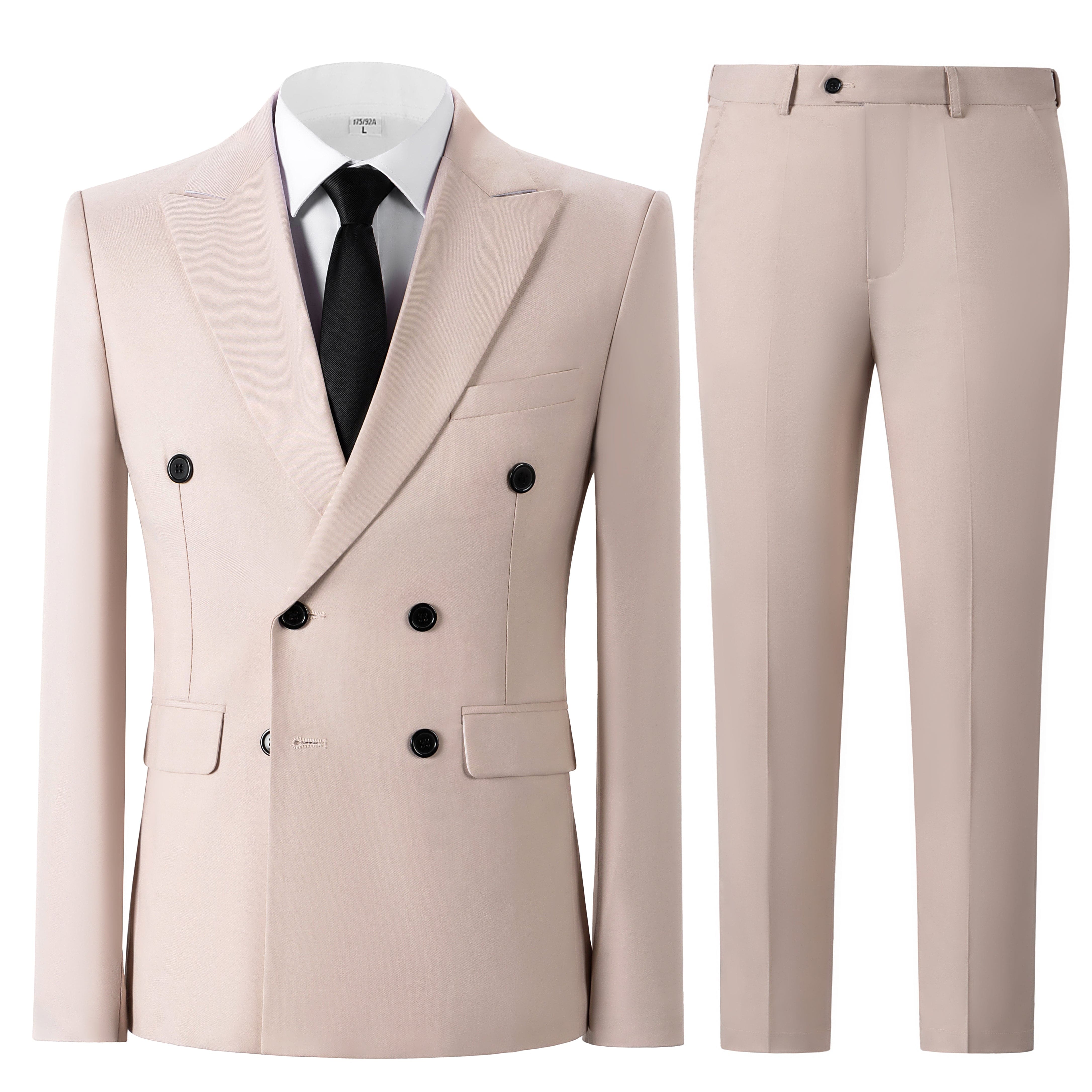 ceehuteey Formal Fashion Men's Suit Double Breasted 2 Piece Business Tuxedos (Blazer+Pants)