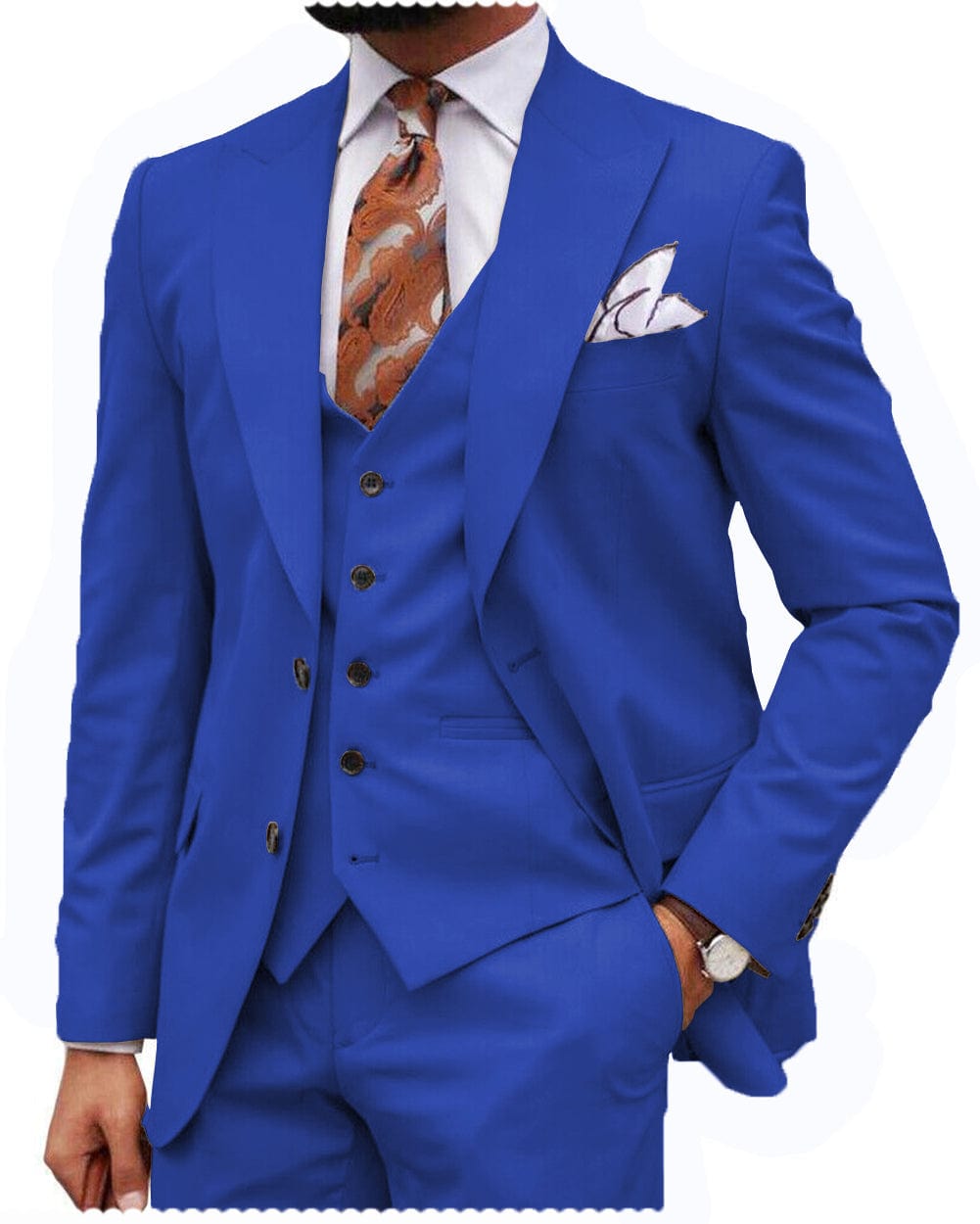 ceehuteey Formal Men's 3 Piece Regular Fit Peak Lapel  Men's Express Suit (Blazer+Vest+Pants)