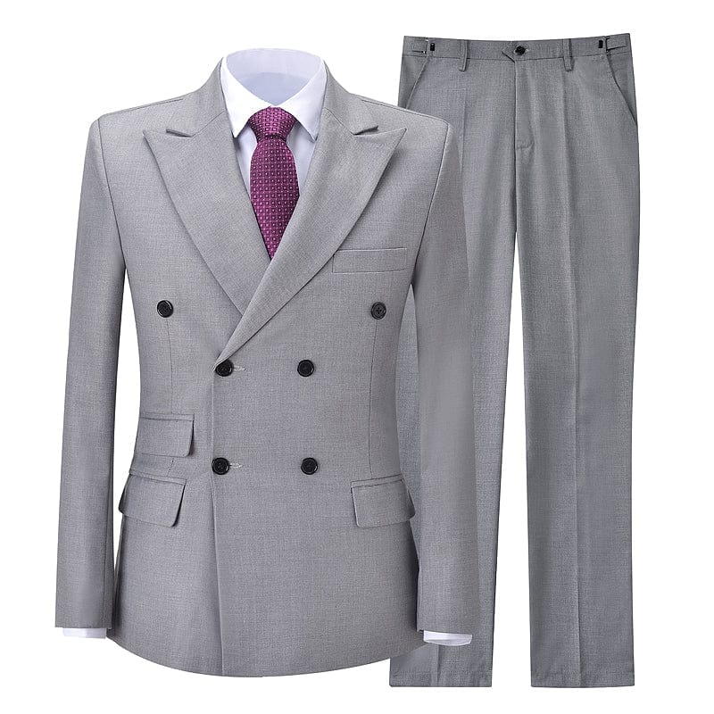 ceehuteey Formal Men's Suit Double Breasted 2 Piece Business Tuxedos (Blazer+Pants)