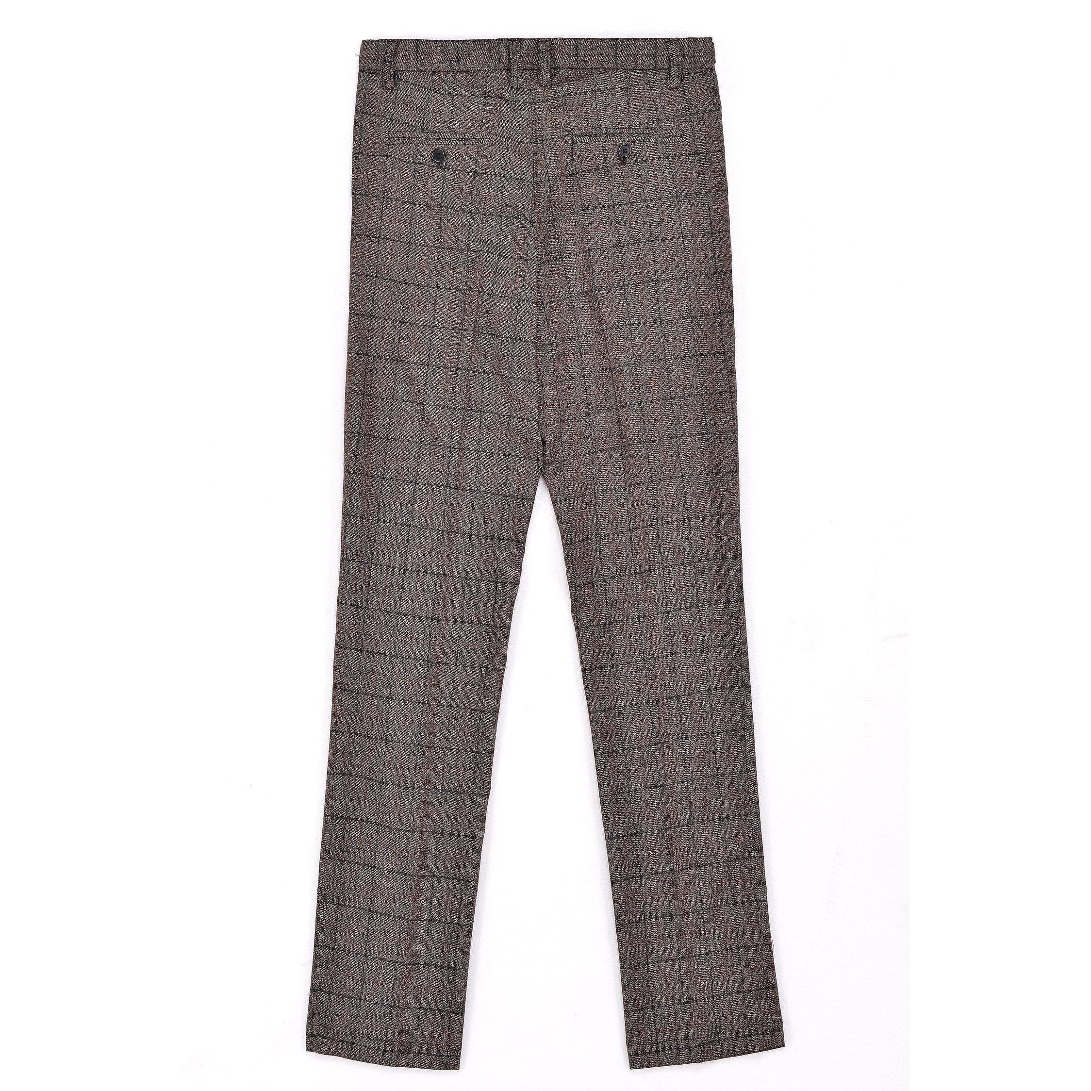 ceehuteey Formal Men's  Tweed Plaid Business 3 Pieces Notch Lapel Suit (Blazer+vest+Pants)