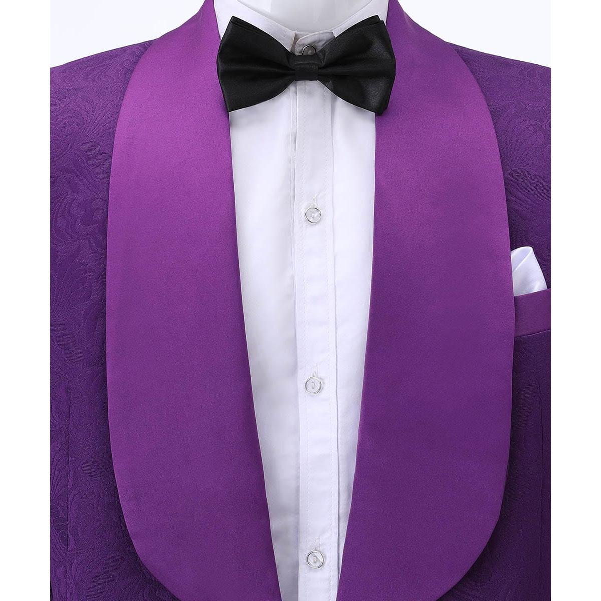 ceehuteey Formal Mens Suit 2 Pieces Shawl Lapel Tuxedos  (Blazer+Pants)