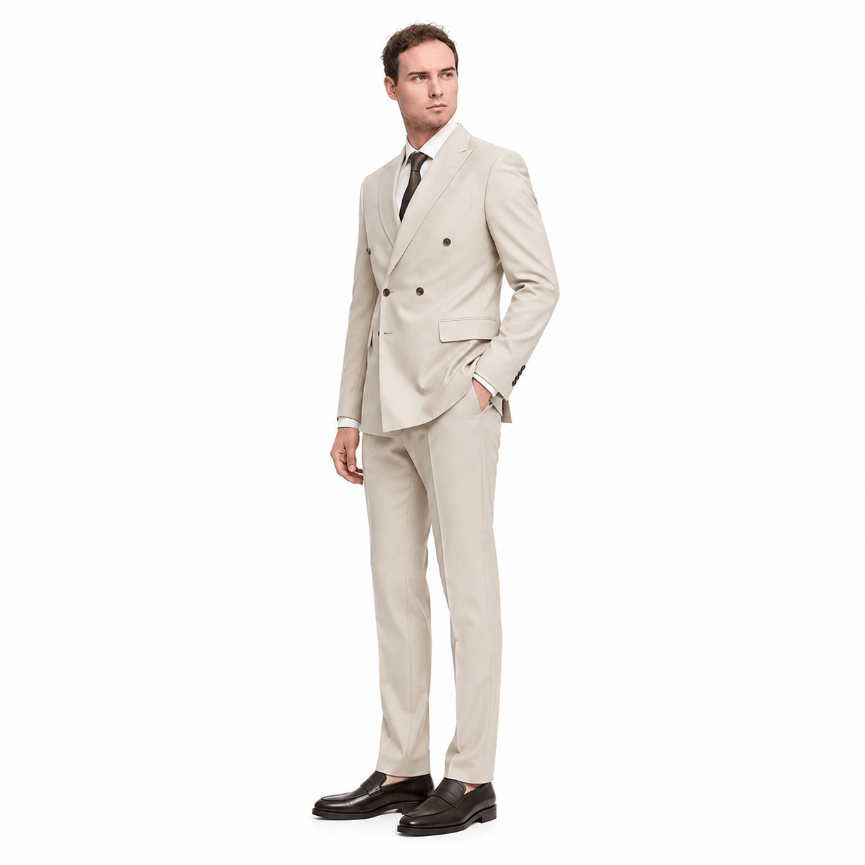 ceehuteey Handsome Men's Suit Double Breasted 2 Piece Suits (Blazer+Pants)