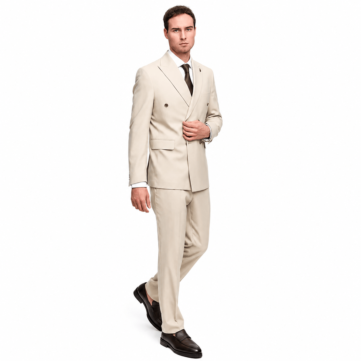 ceehuteey Handsome Men's Suit Double Breasted 2 Piece Suits (Blazer+Pants)