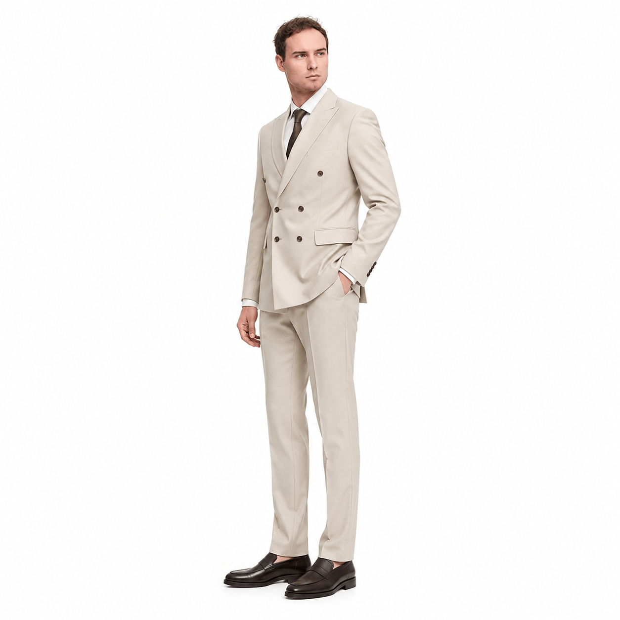 ceehuteey Handsome Men's Suit Double Breasted 2 Piece Suits (Blazer+Pants)
