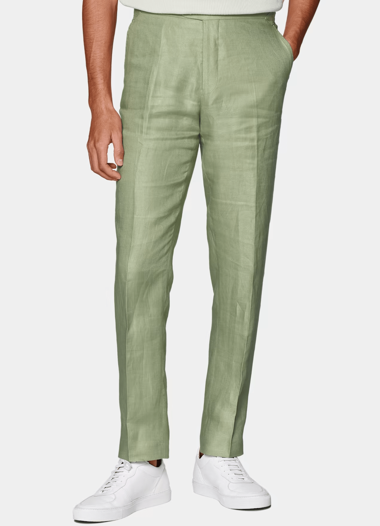 ceehuteey Linen Fashion Double Breasted Peak lapel for Men Solid Suit(Blazer+Pants)