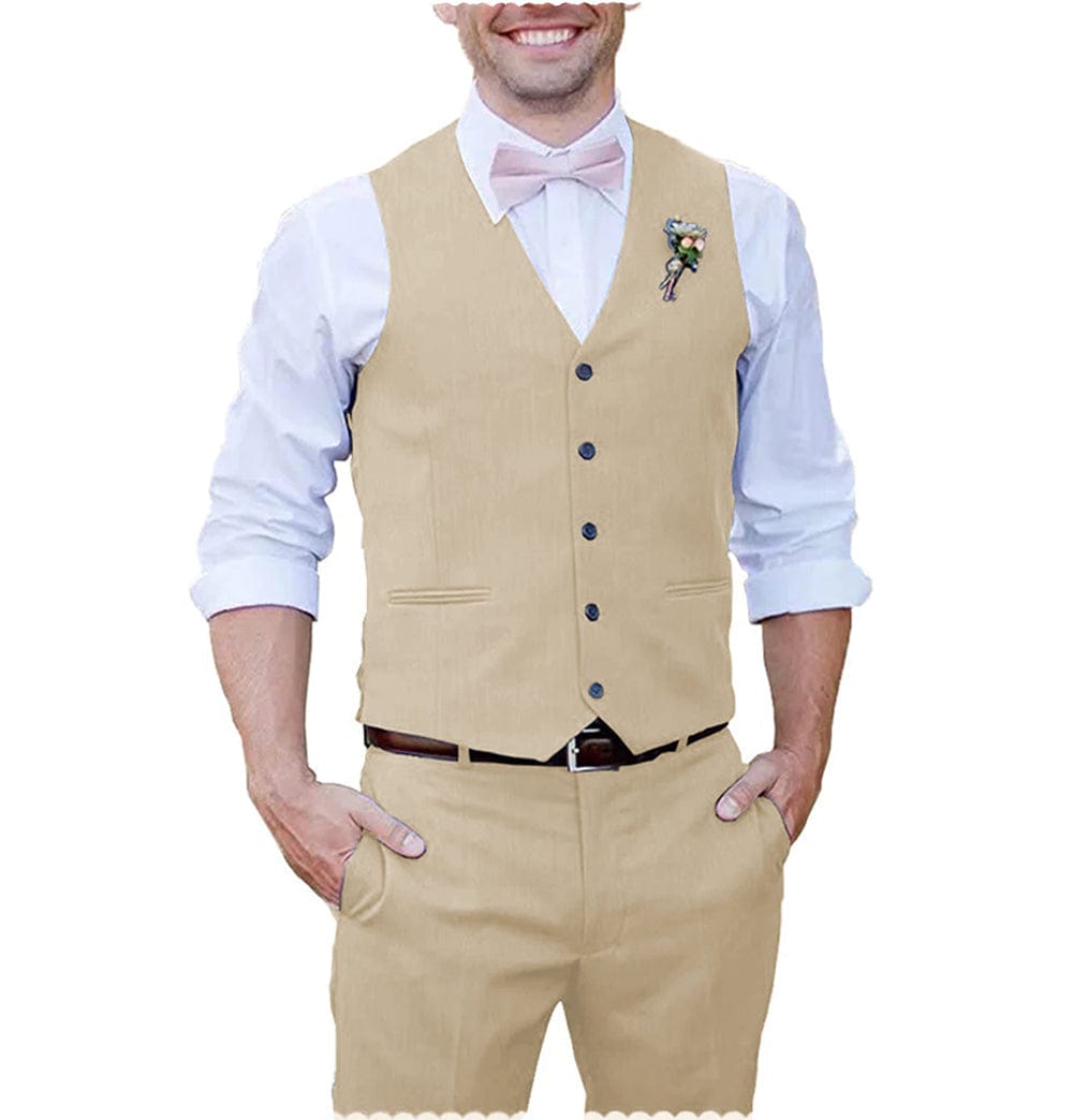 ceehuteey Men 2 Piece Suits Groomsmen Tuxedos Prom Vest and Pants Set